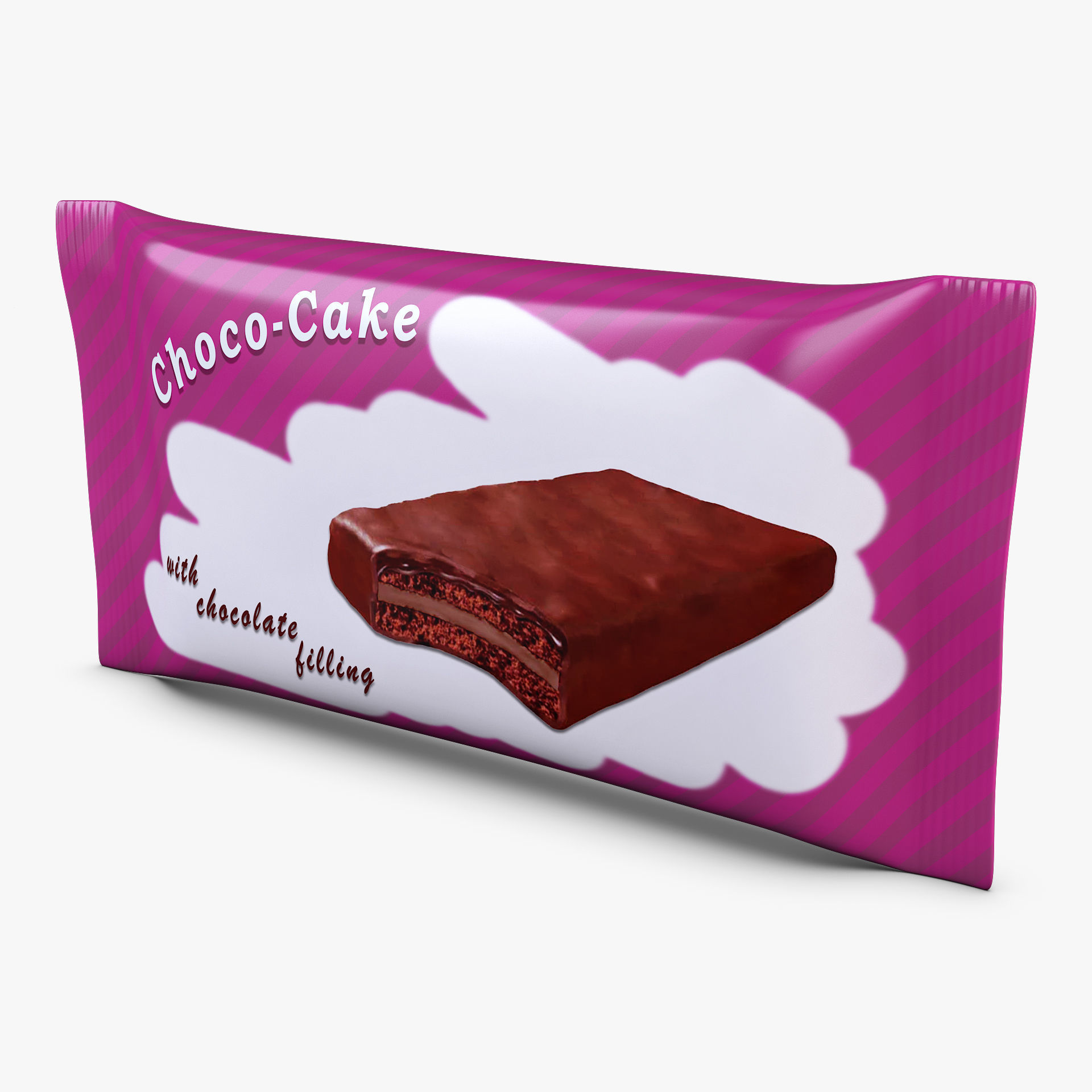Choco Cake Packaging Simple M 1 3D model_1