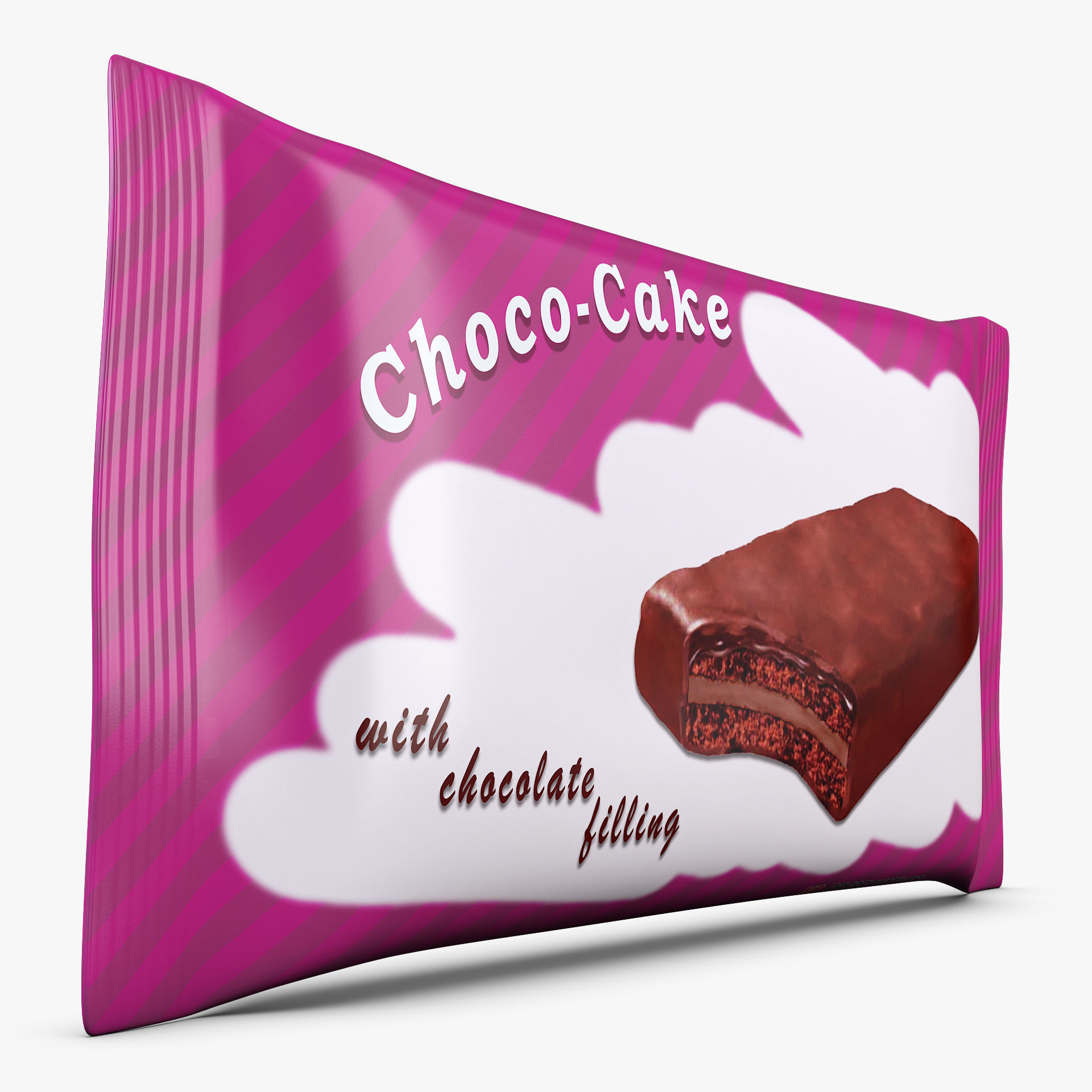 Choco Cake Packaging Simple M 1 3D model_2