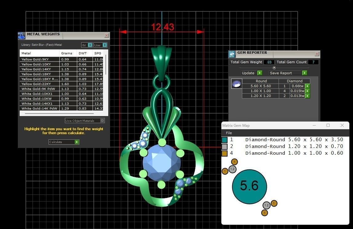 Diamond Women pendant 3D print Model 3D print model_2