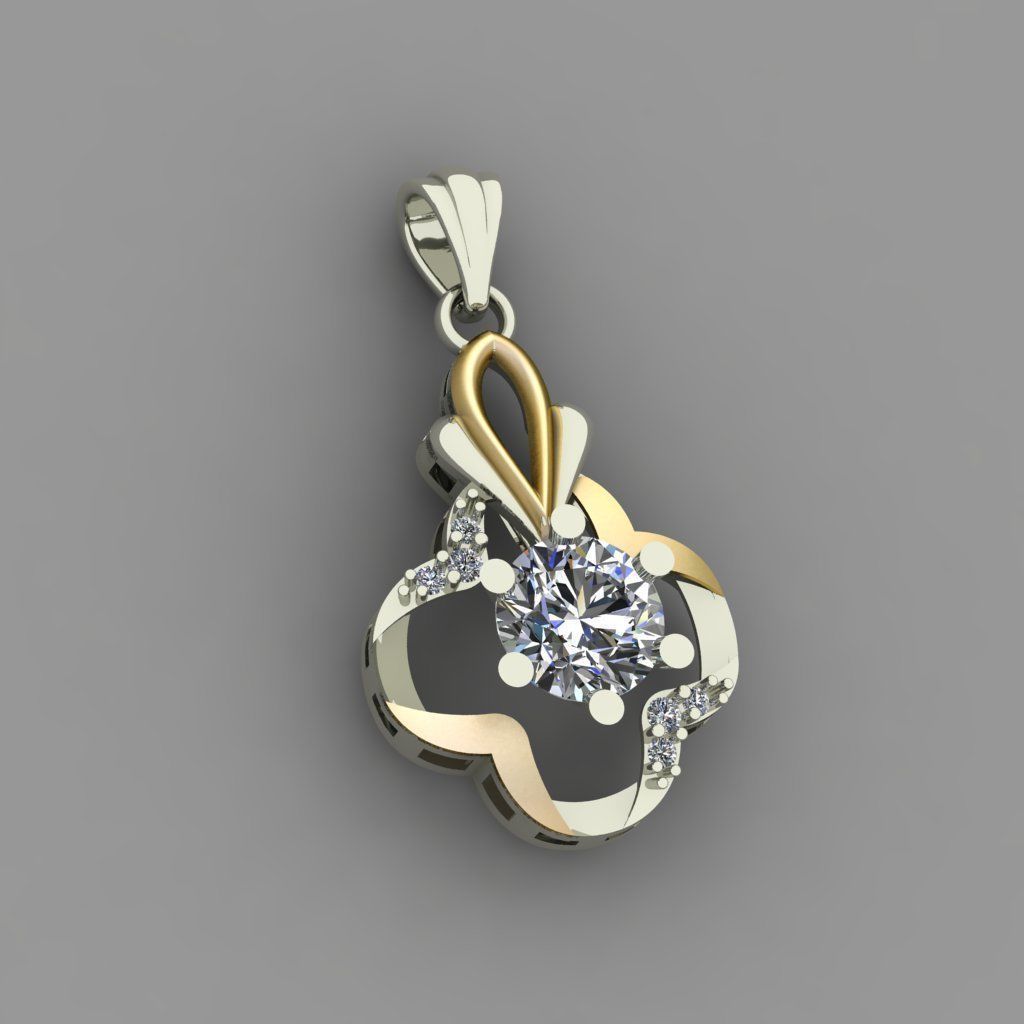 Diamond Women pendant 3D print Model 3D print model_1
