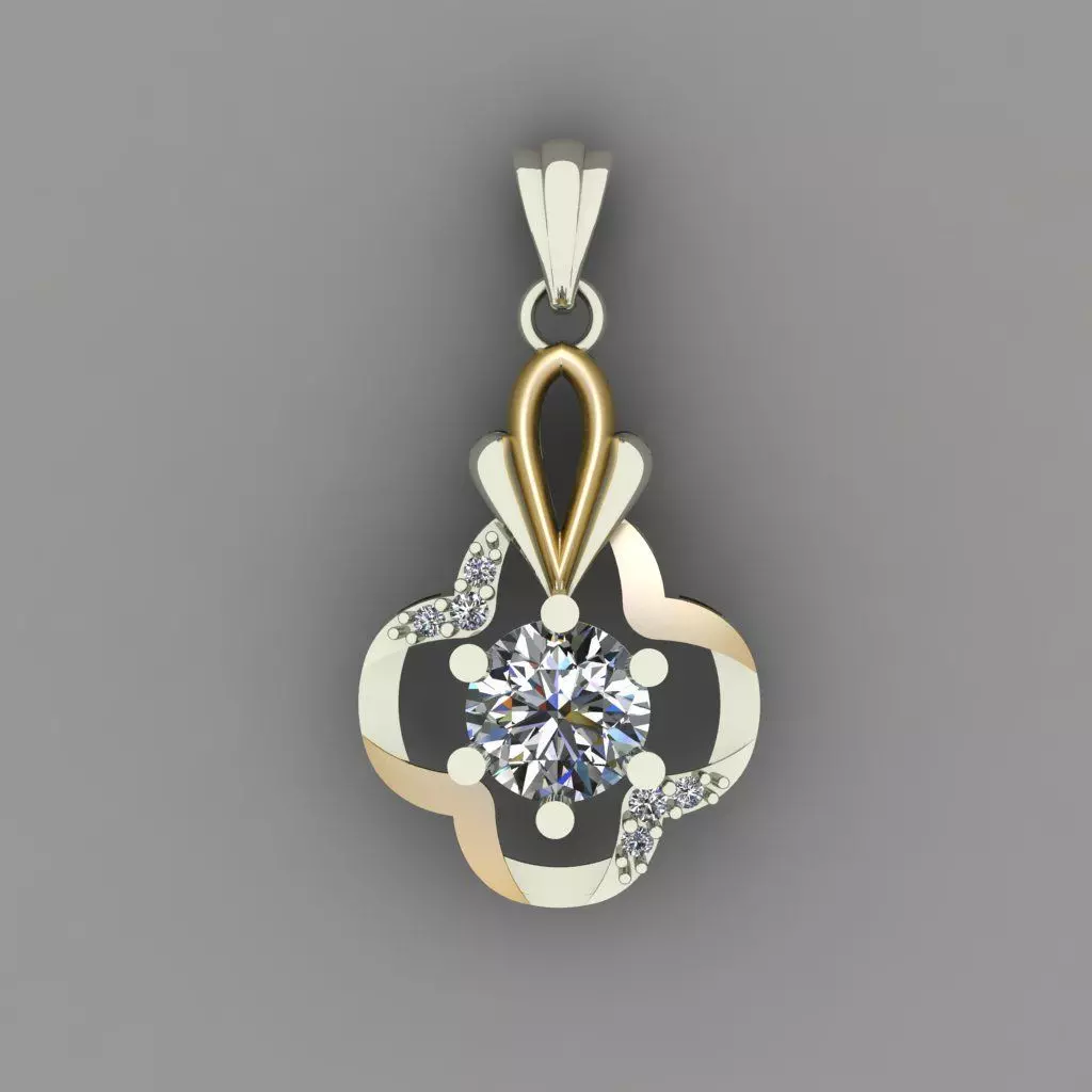 Diamond Women pendant 3D print Model 3D print model_0