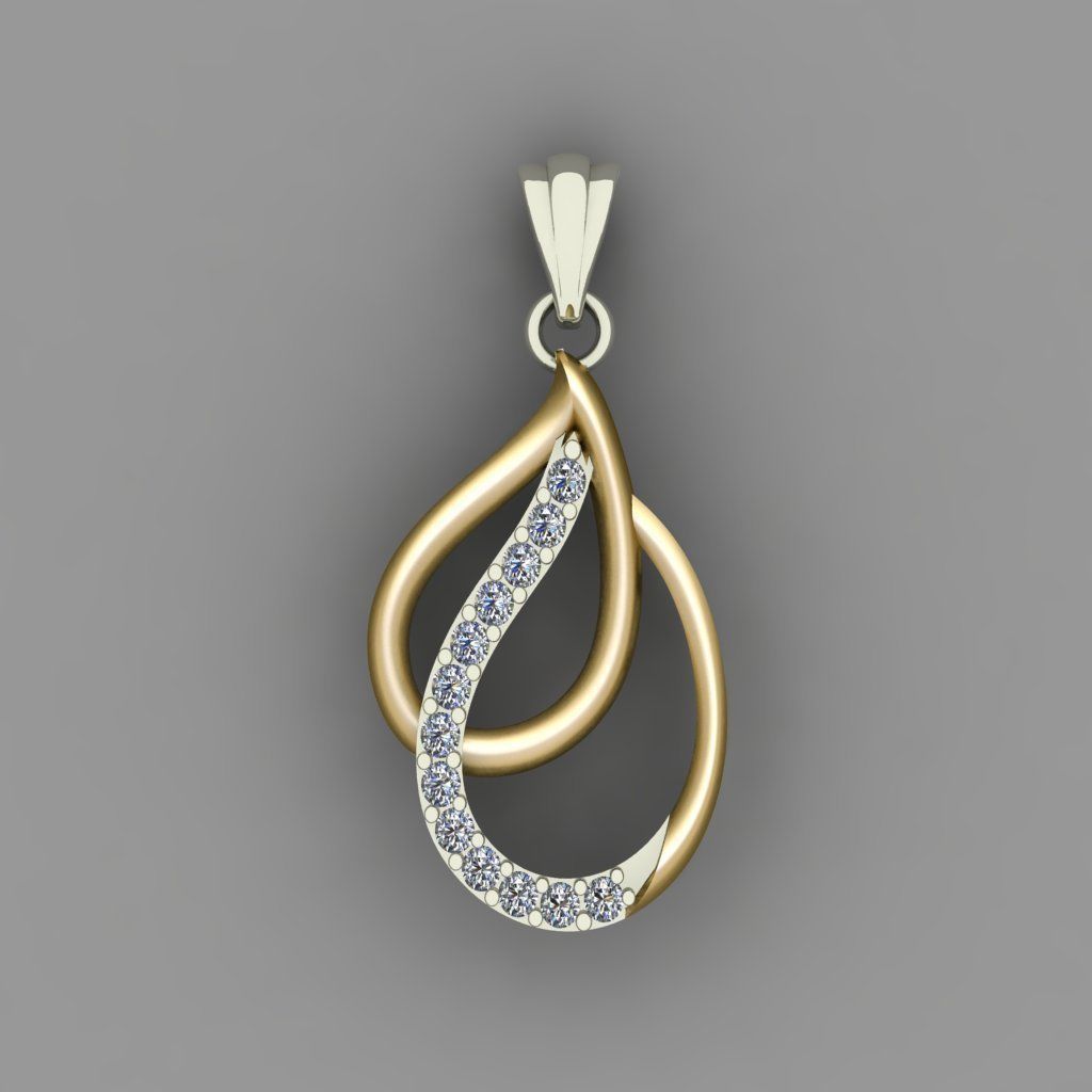 Diamond Women pendant 3D print Model 3D print model_1