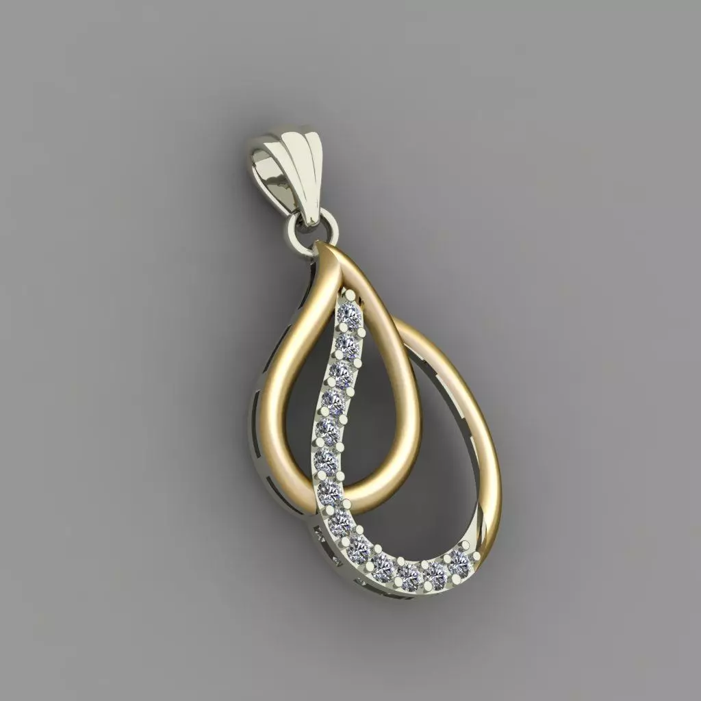 Diamond Women pendant 3D print Model 3D print model_0