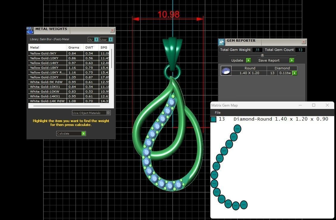 Diamond Women pendant 3D print Model 3D print model_2