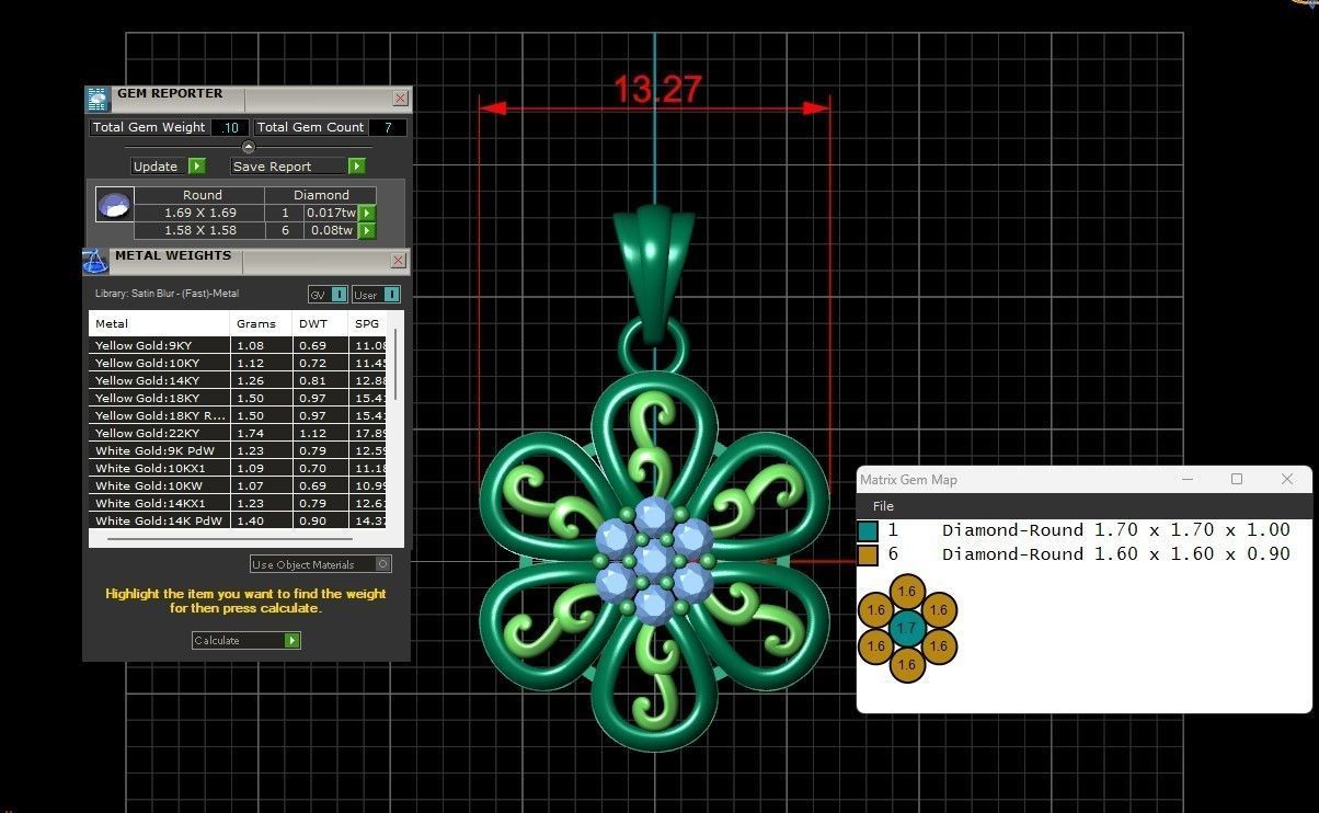Diamond Women pendant 3D print Model 3D print model_2