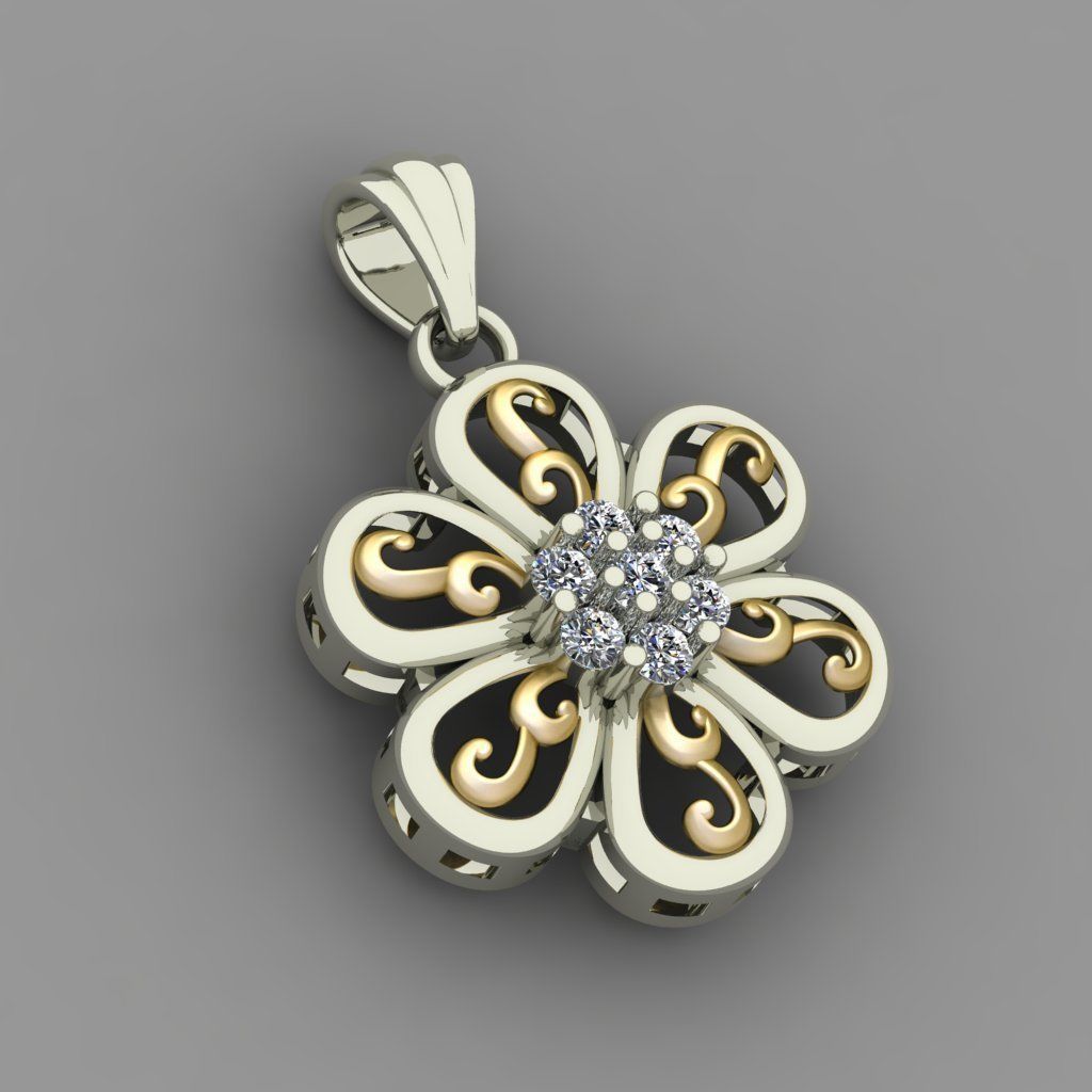 Diamond Women pendant 3D print Model 3D print model_1
