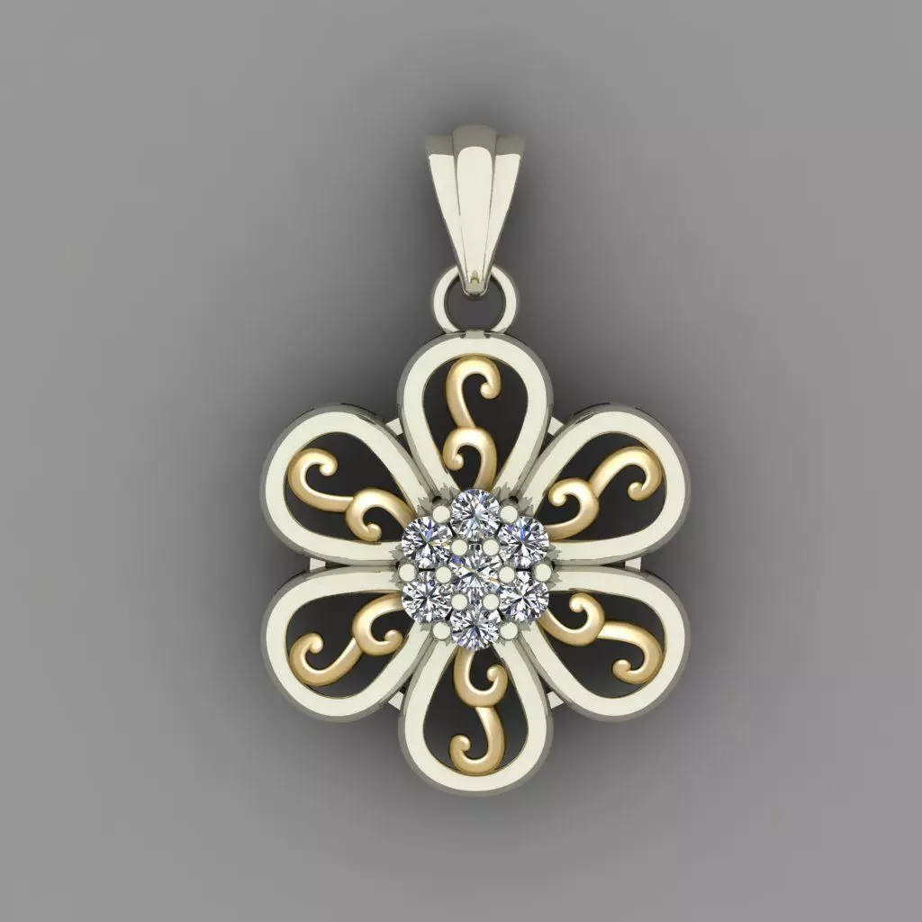 Diamond Women pendant 3D print Model 3D print model_0