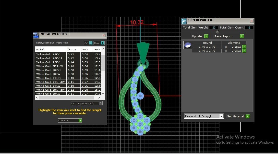 Diamond Women pendant 3D print Model 3D print model_2