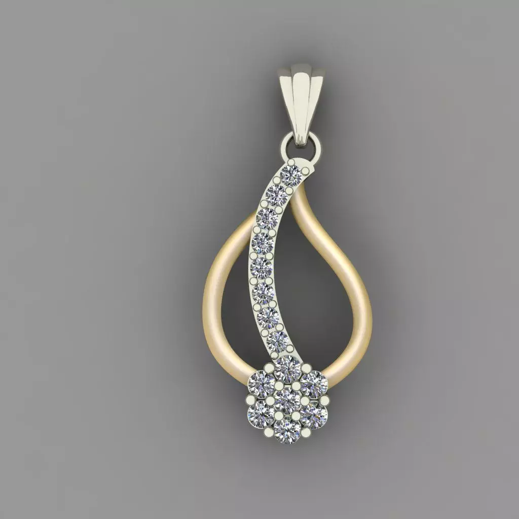 Diamond Women pendant 3D print Model 3D print model_0