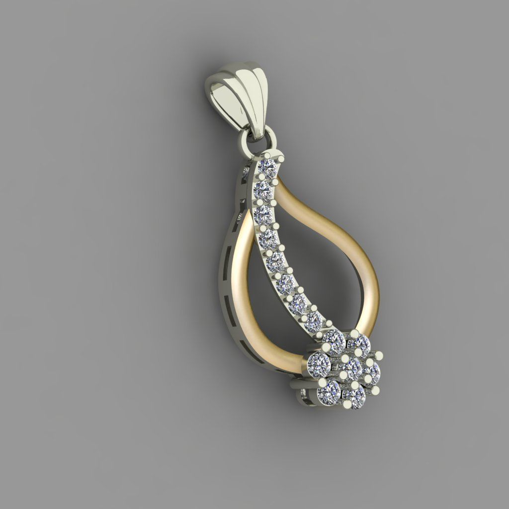 Diamond Women pendant 3D print Model 3D print model_1