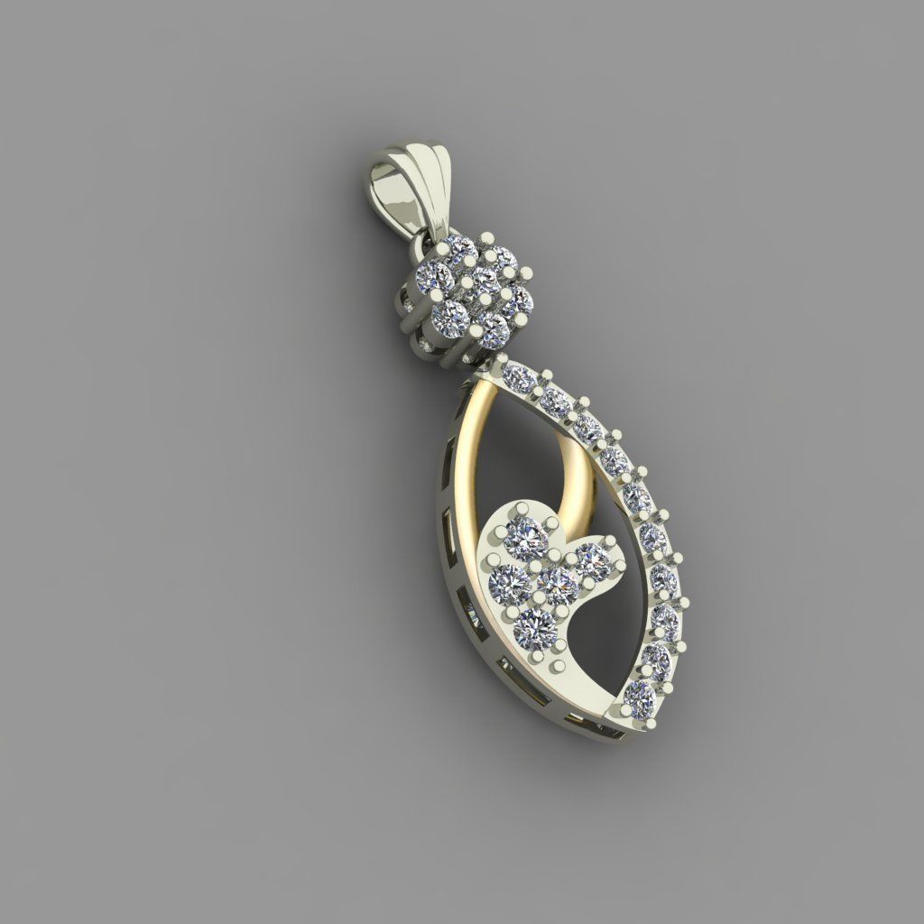Diamond Women pendant 3D print Model 3D print model_1