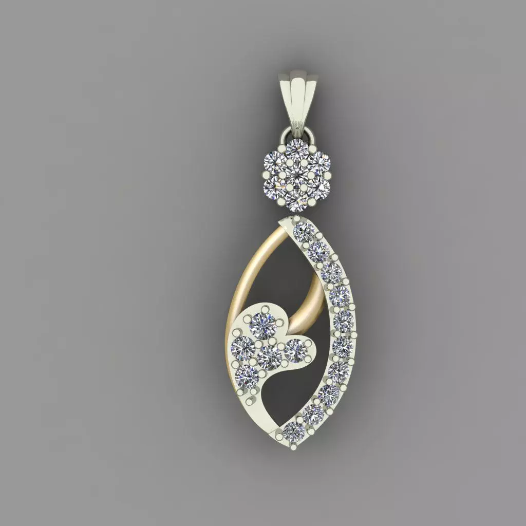 Diamond Women pendant 3D print Model 3D print model_0