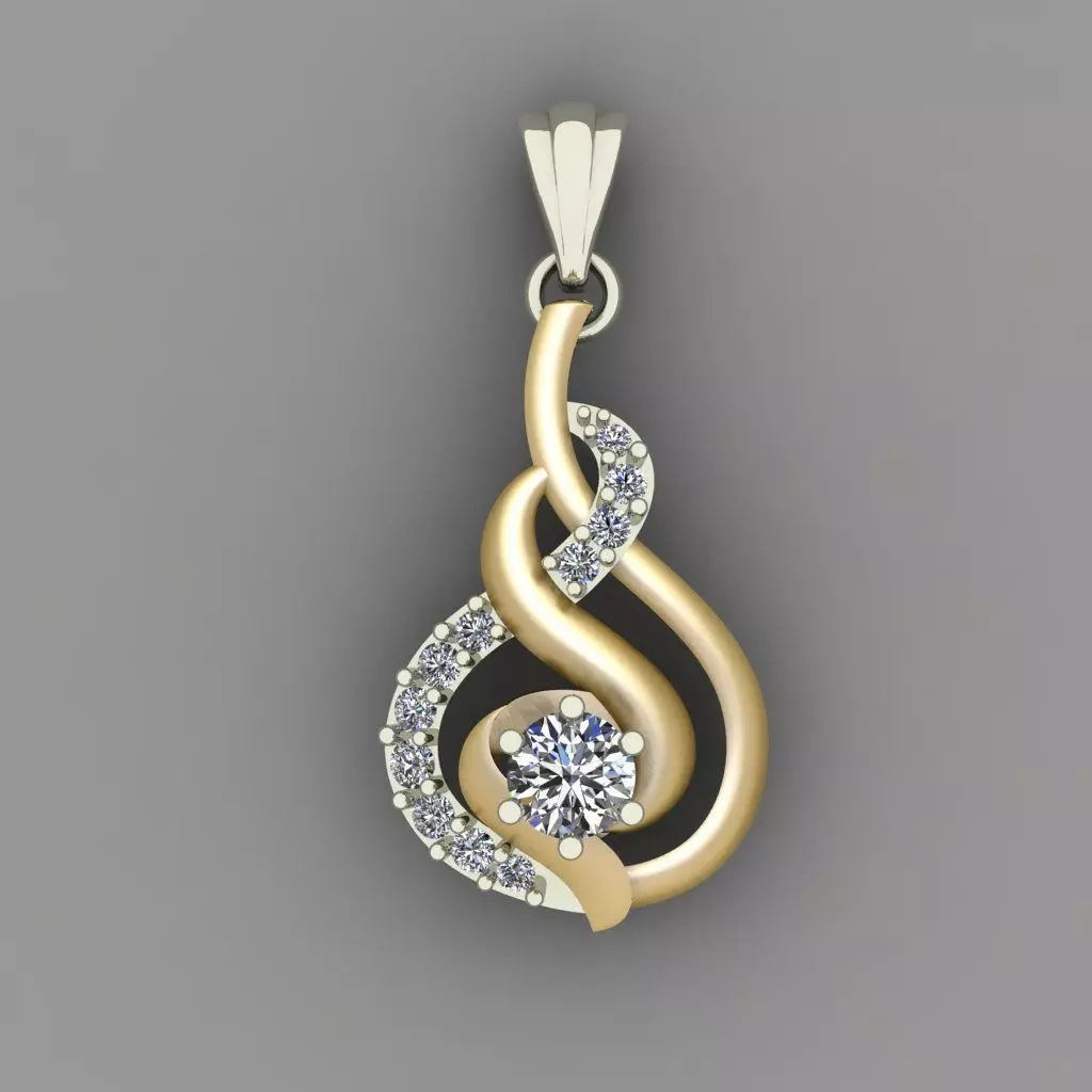 Diamond Women pendant 3D print Model 3D print model_0