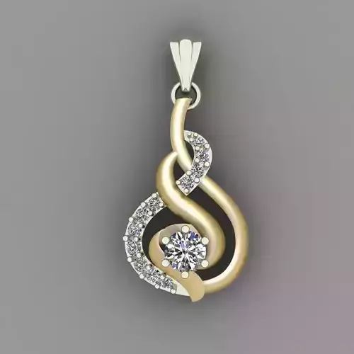 Diamond Women pendant 3D print Model