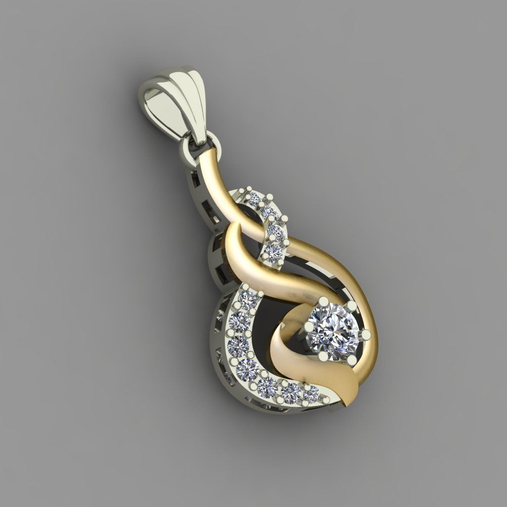 Diamond Women pendant 3D print Model 3D print model_1