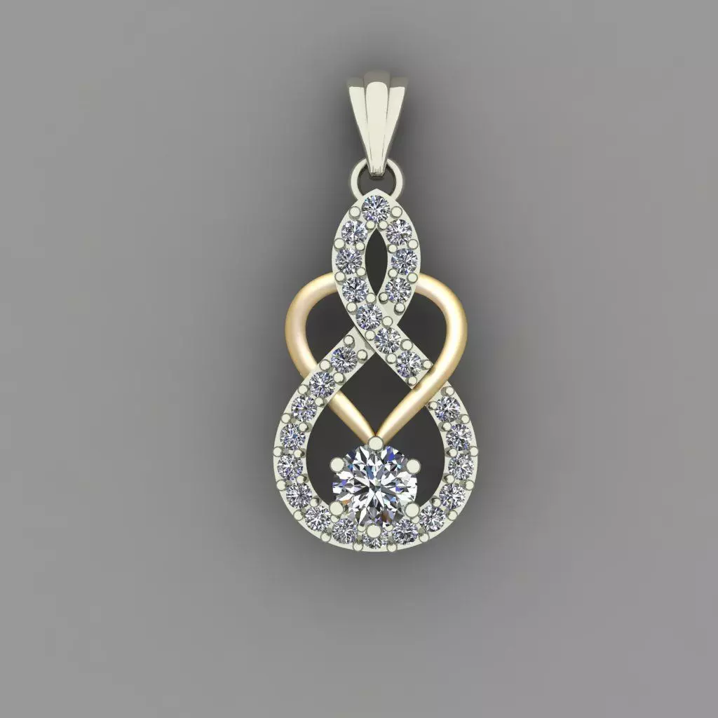 Diamond Women pendant 3D print Model 3D print model_0
