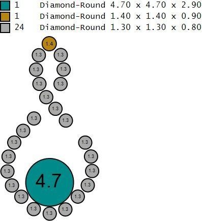 Diamond Women pendant 3D print Model 3D print model_3