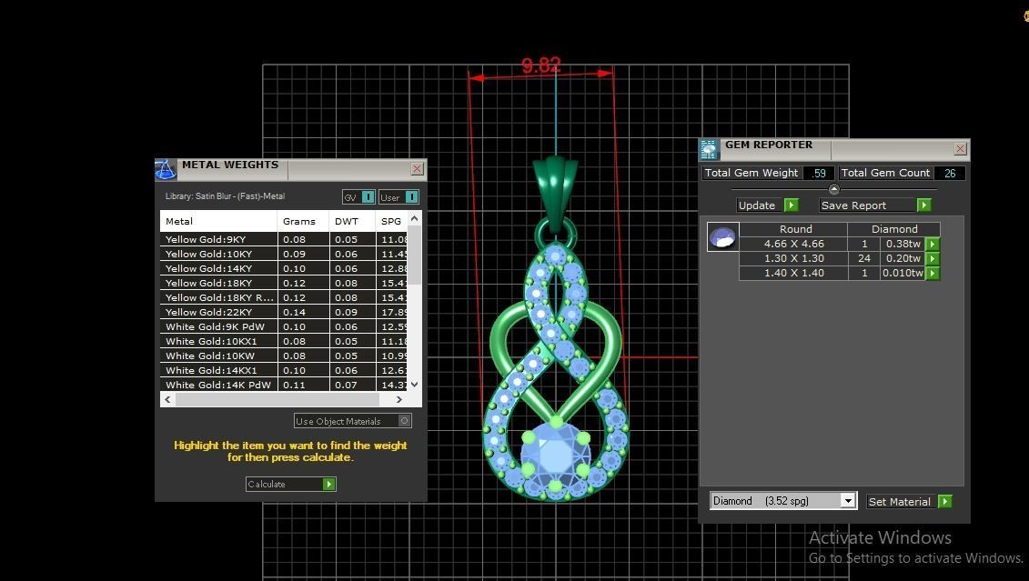 Diamond Women pendant 3D print Model 3D print model_2