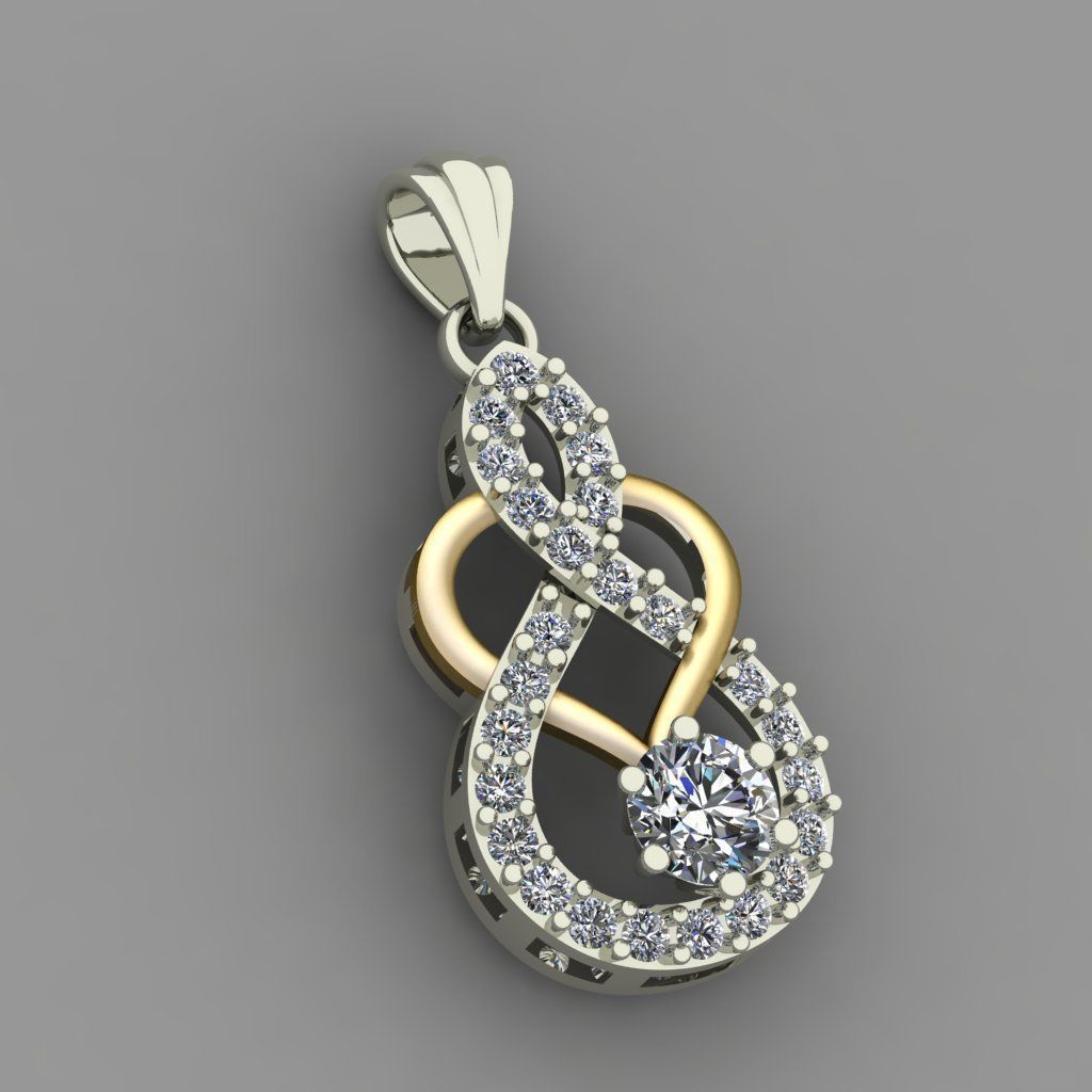 Diamond Women pendant 3D print Model 3D print model_1