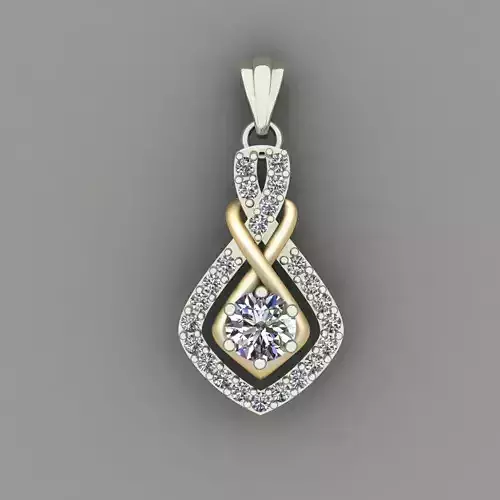 Diamond Women pendant74 3D print Model