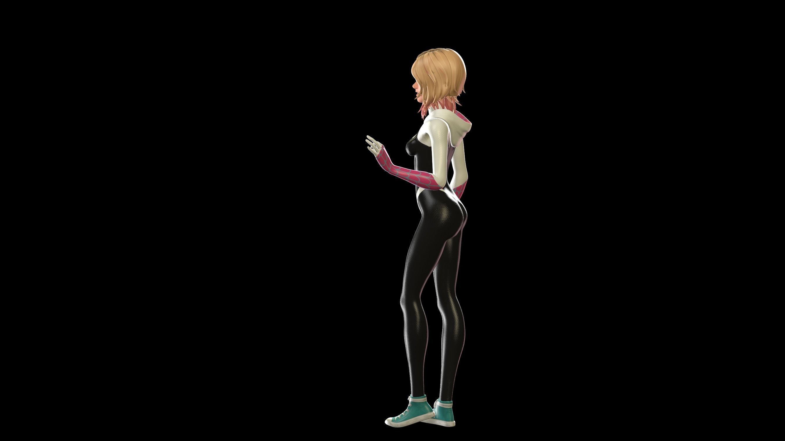 Gwen Stacy full package Low-poly 3D model_11