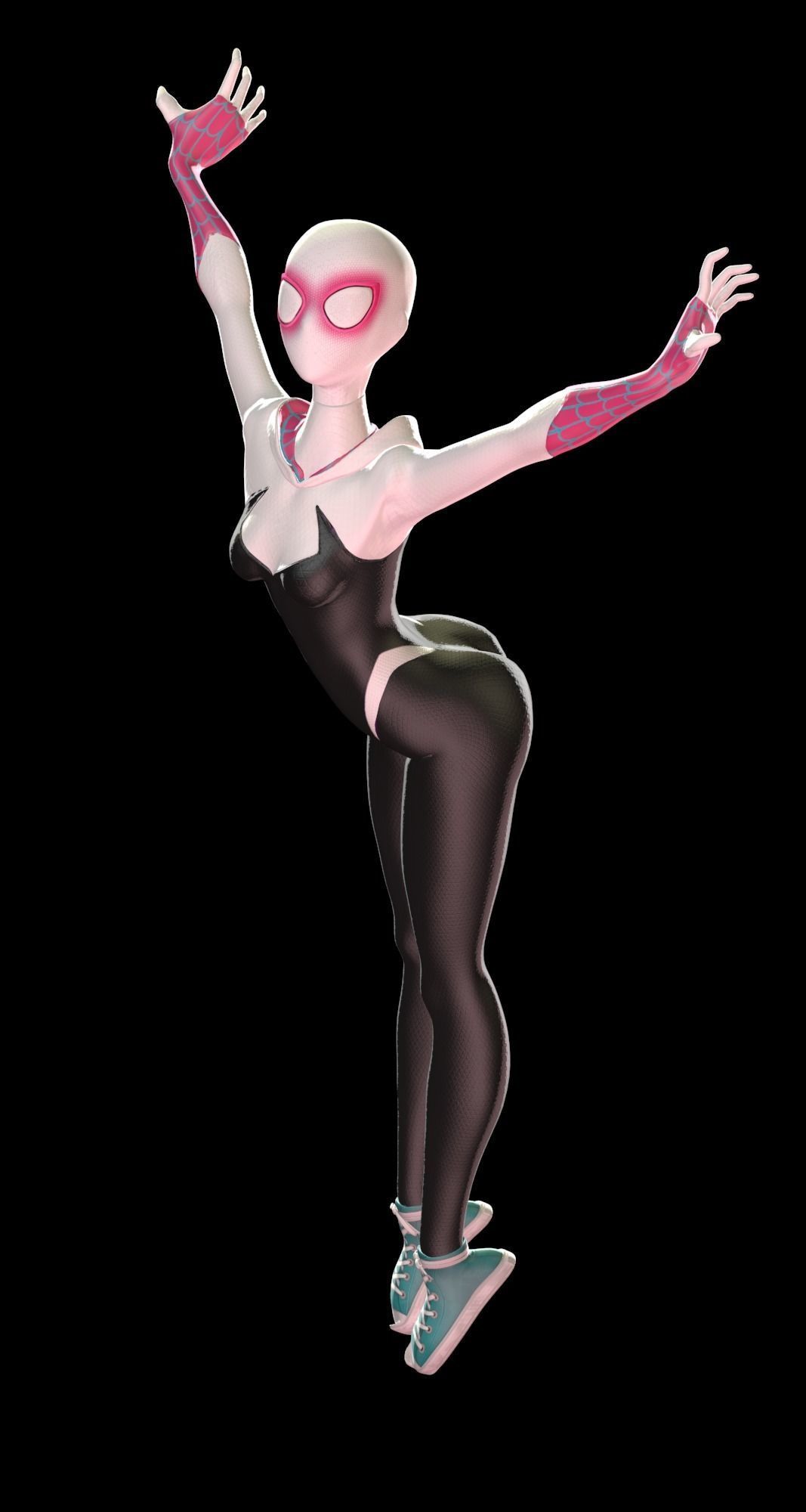 Gwen Stacy full package Low-poly 3D model_10