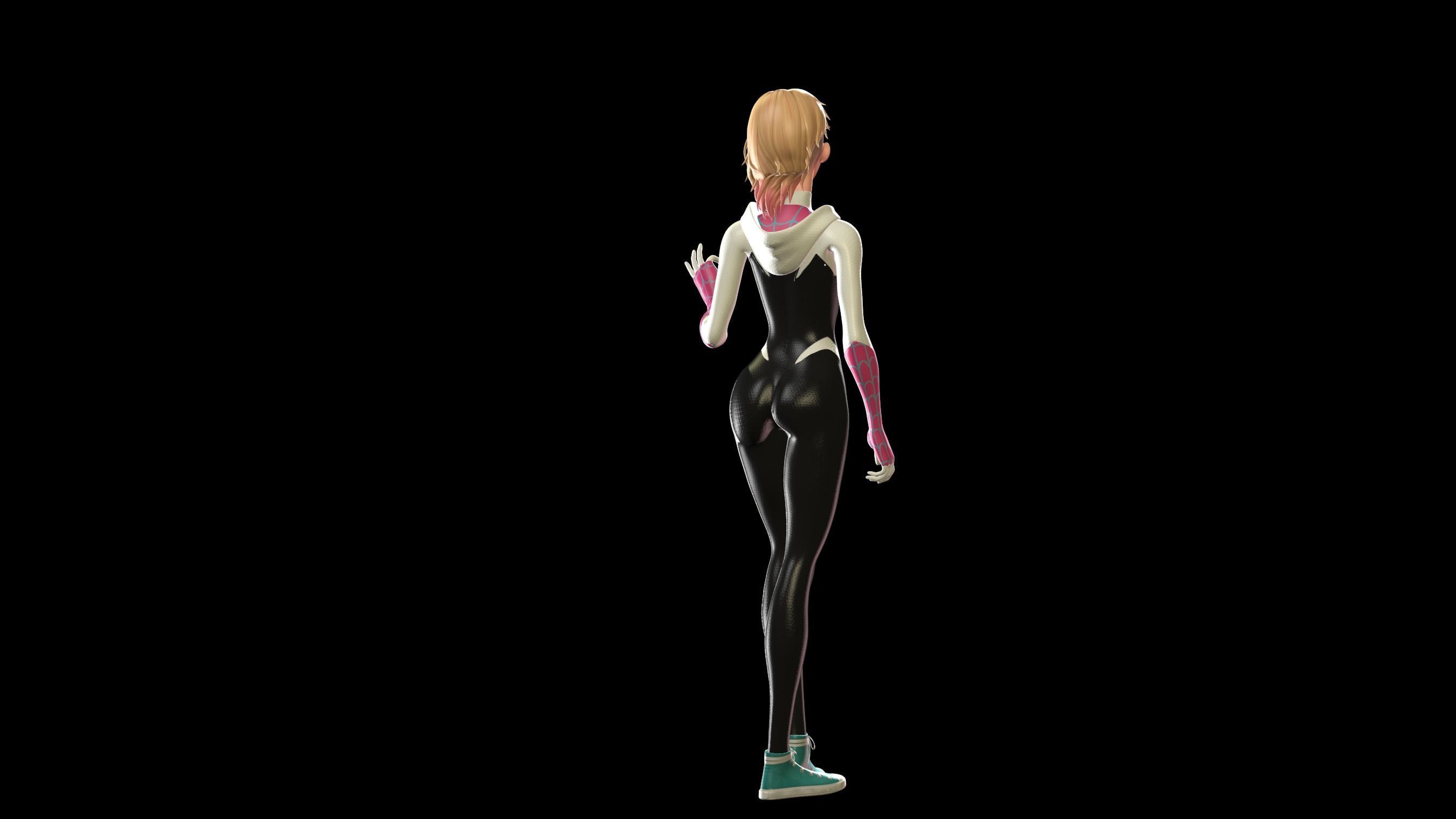 Gwen Stacy full package Low-poly 3D model_12