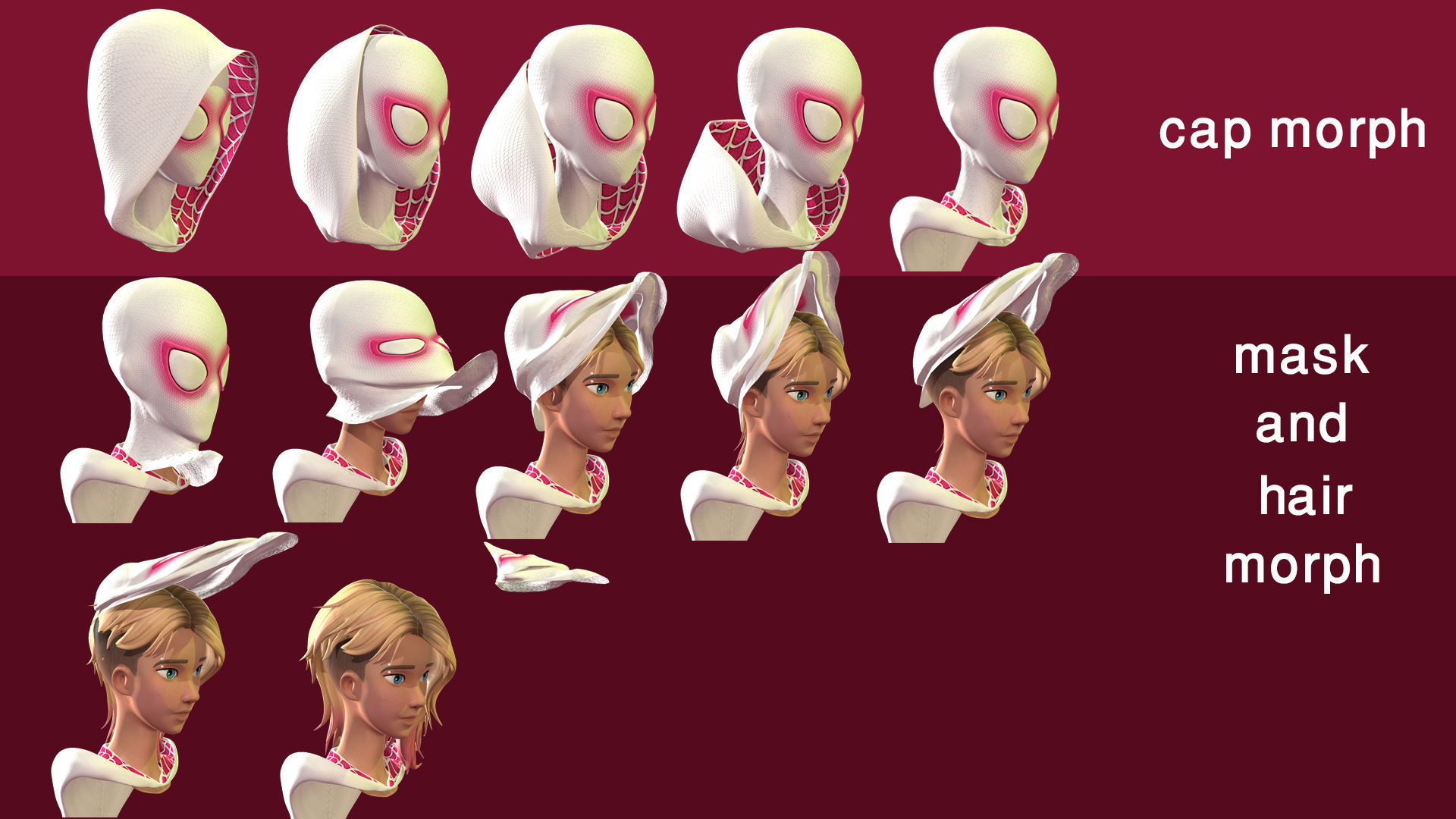 Gwen Stacy full package Low-poly 3D model_3