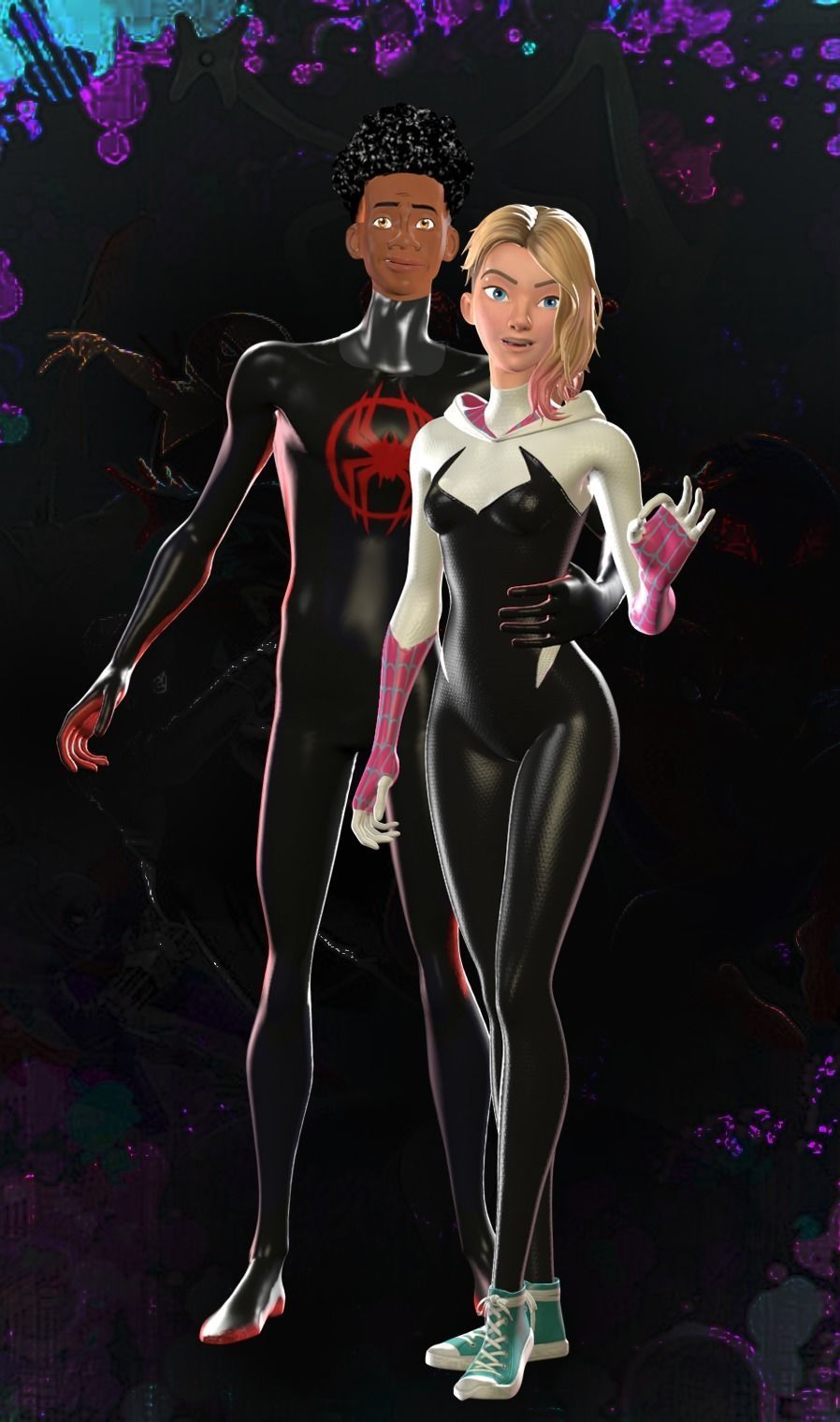 Gwen Stacy full package Low-poly 3D model_9