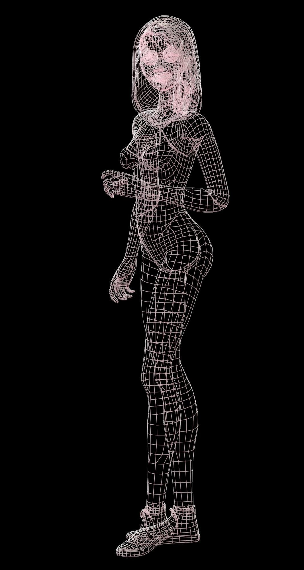 Gwen Stacy full package Low-poly 3D model_7