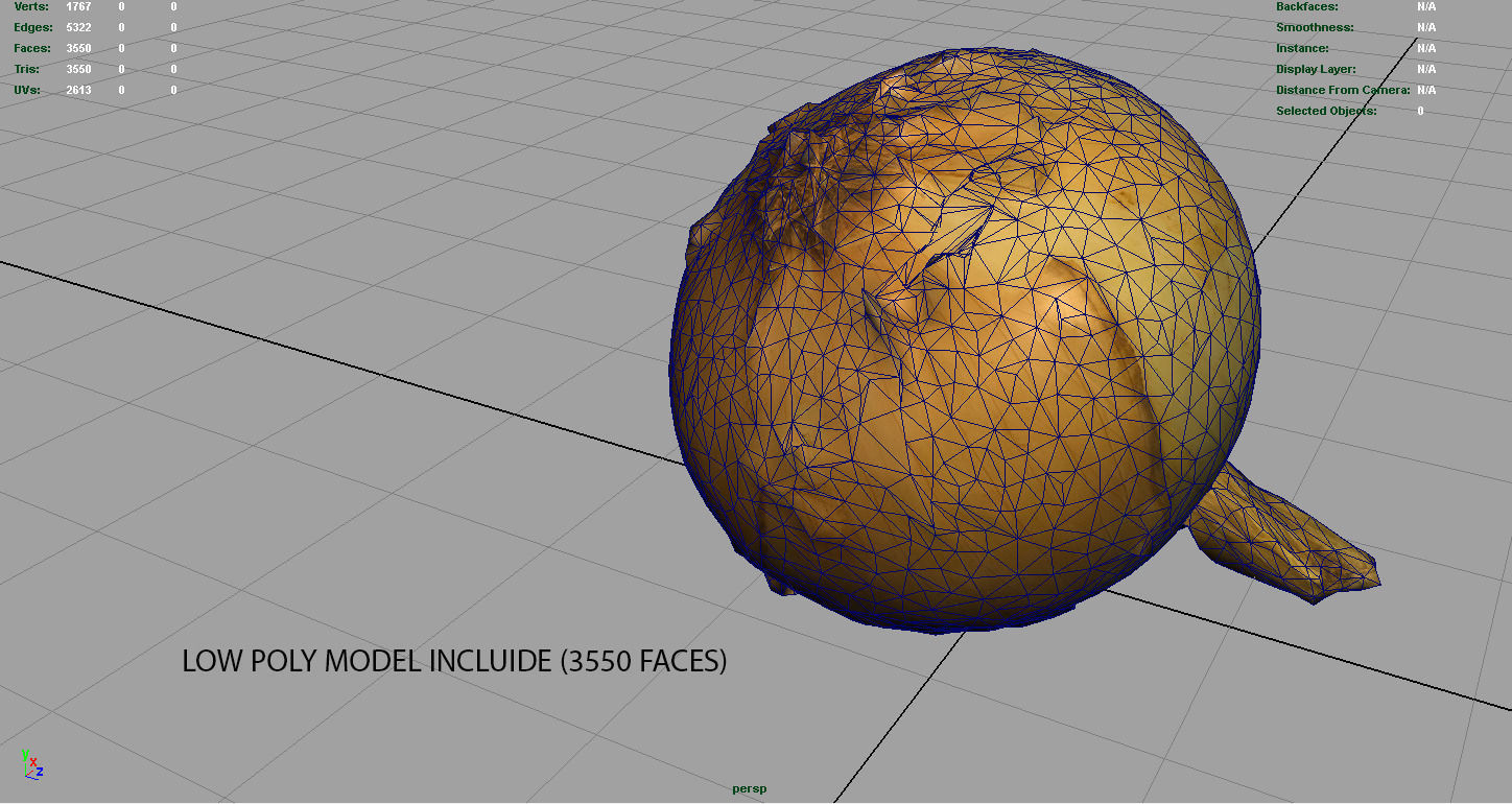 Onion Low-poly 3D model_8