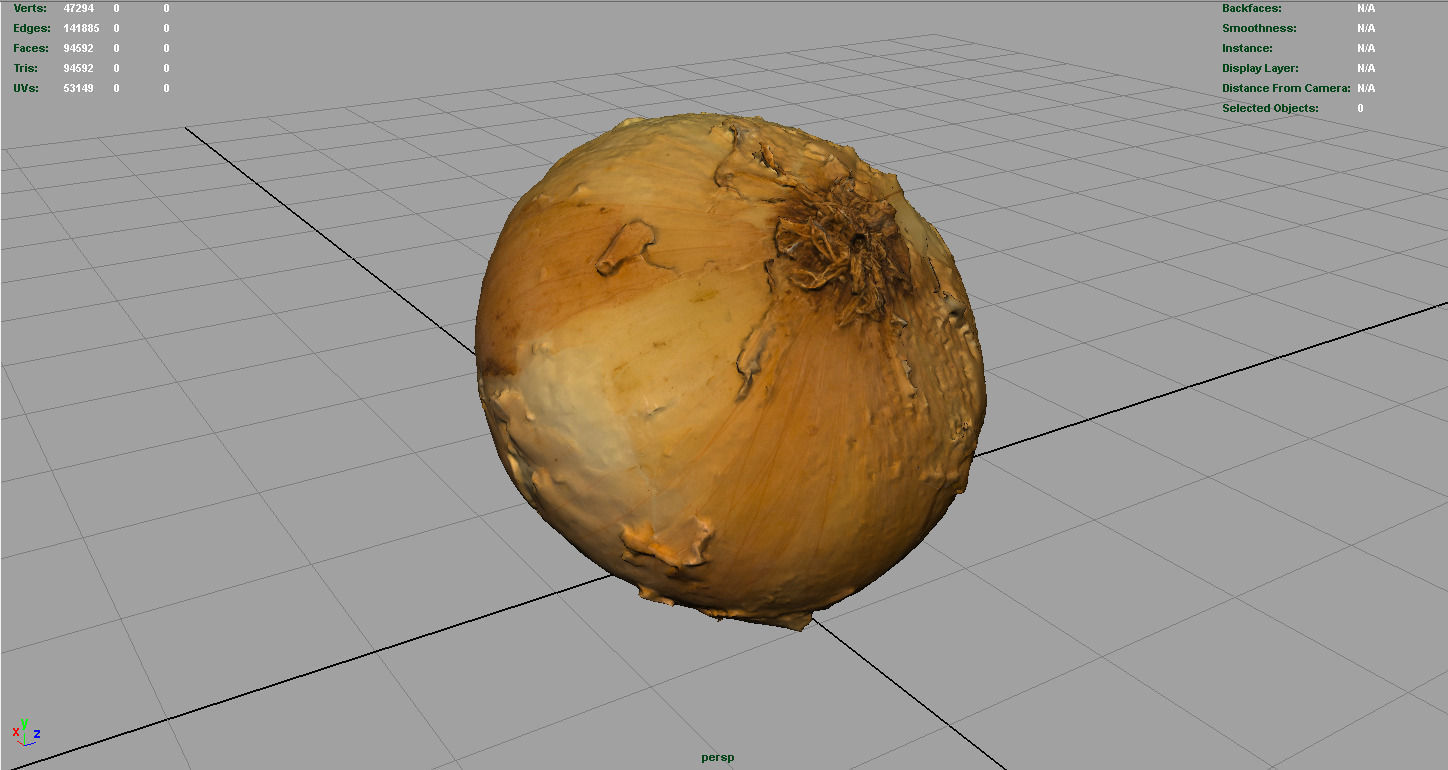 Onion Low-poly 3D model_5
