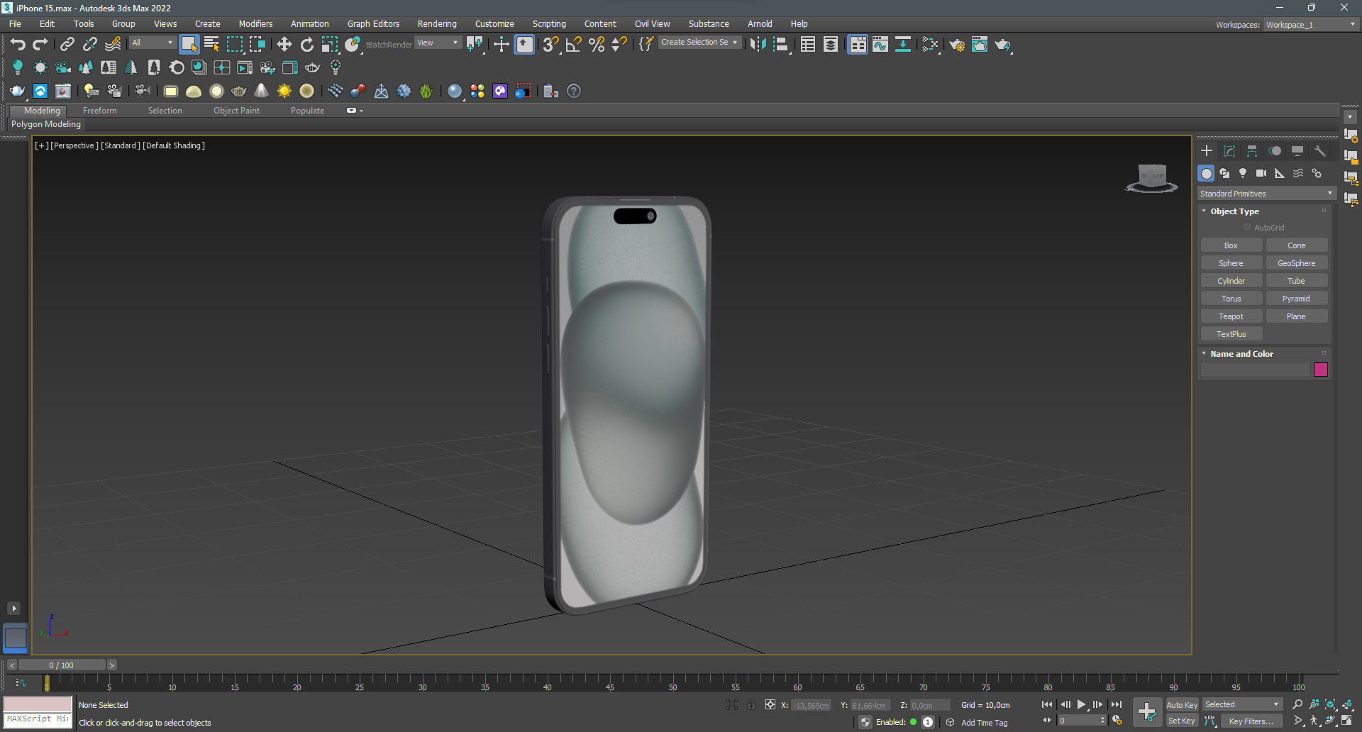 Apple iPhone 15 Black Low-poly 3D model_13