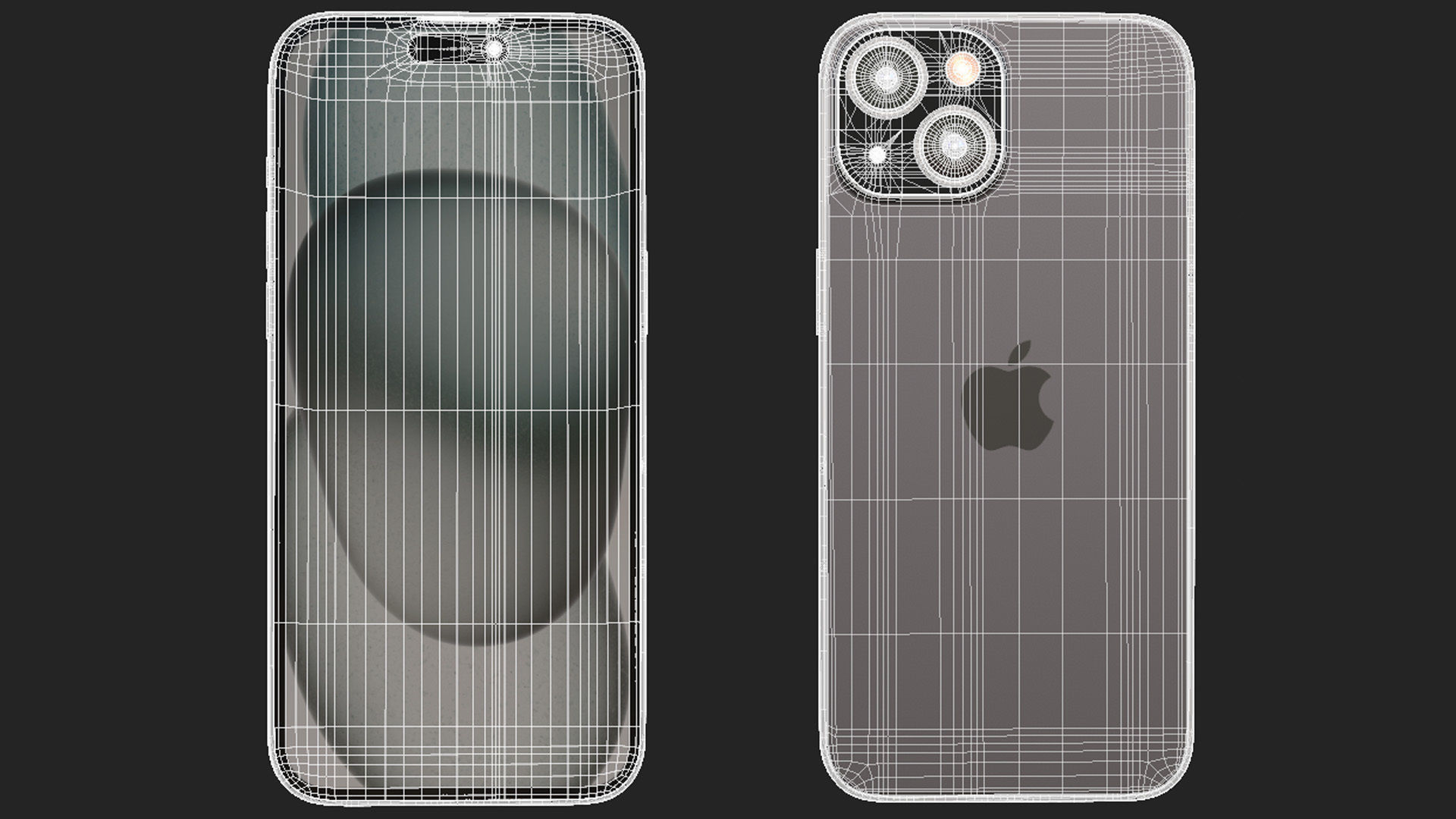 Apple iPhone 15 Black Low-poly 3D model_15