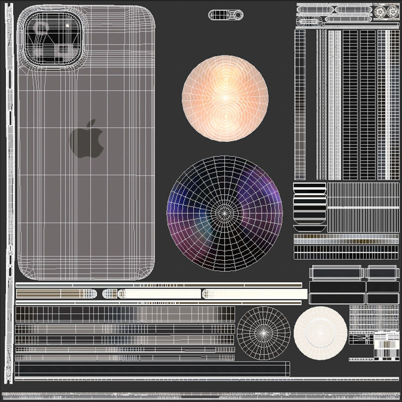 Apple iPhone 15 Black Low-poly 3D model_16