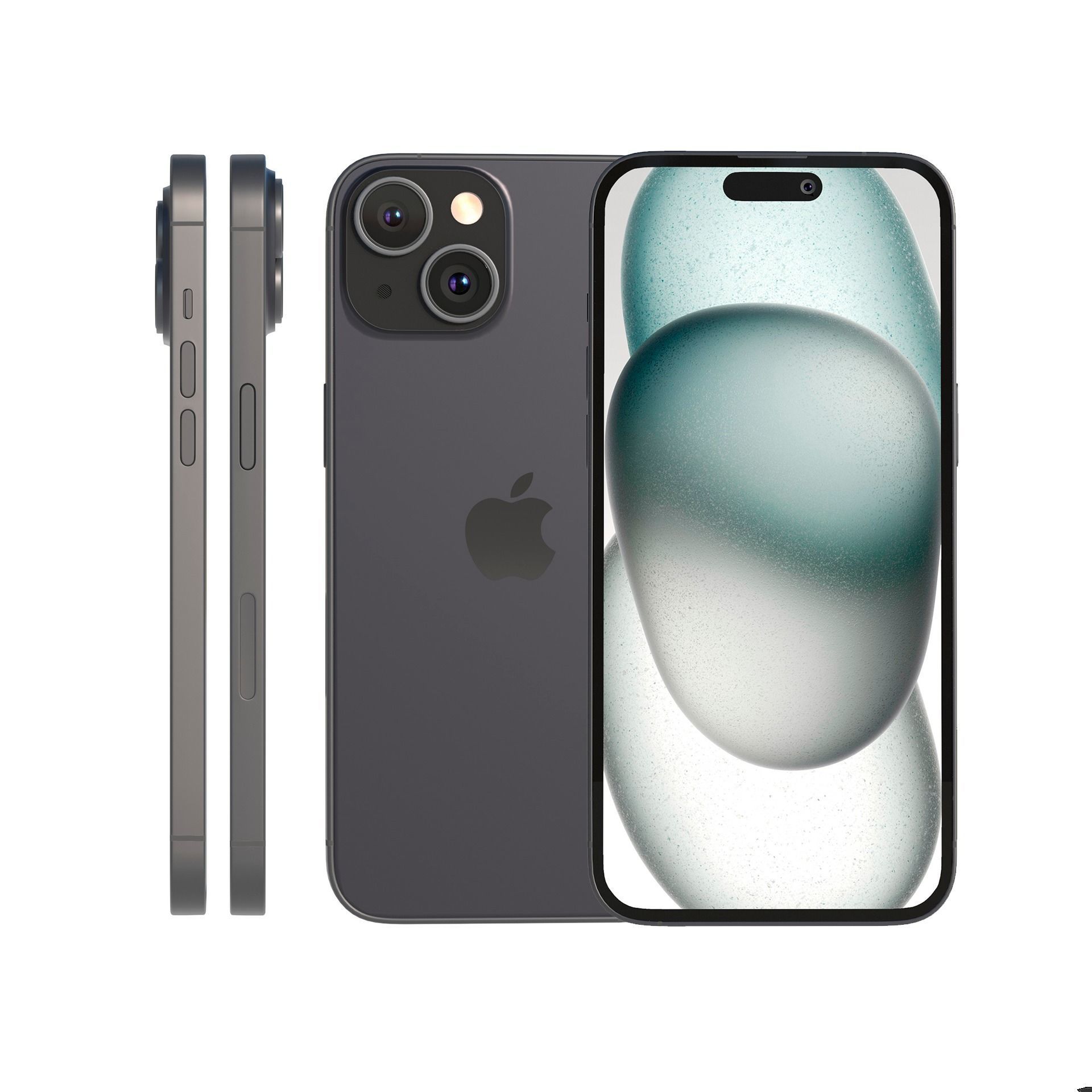 Apple iPhone 15 Black Low-poly 3D model_1