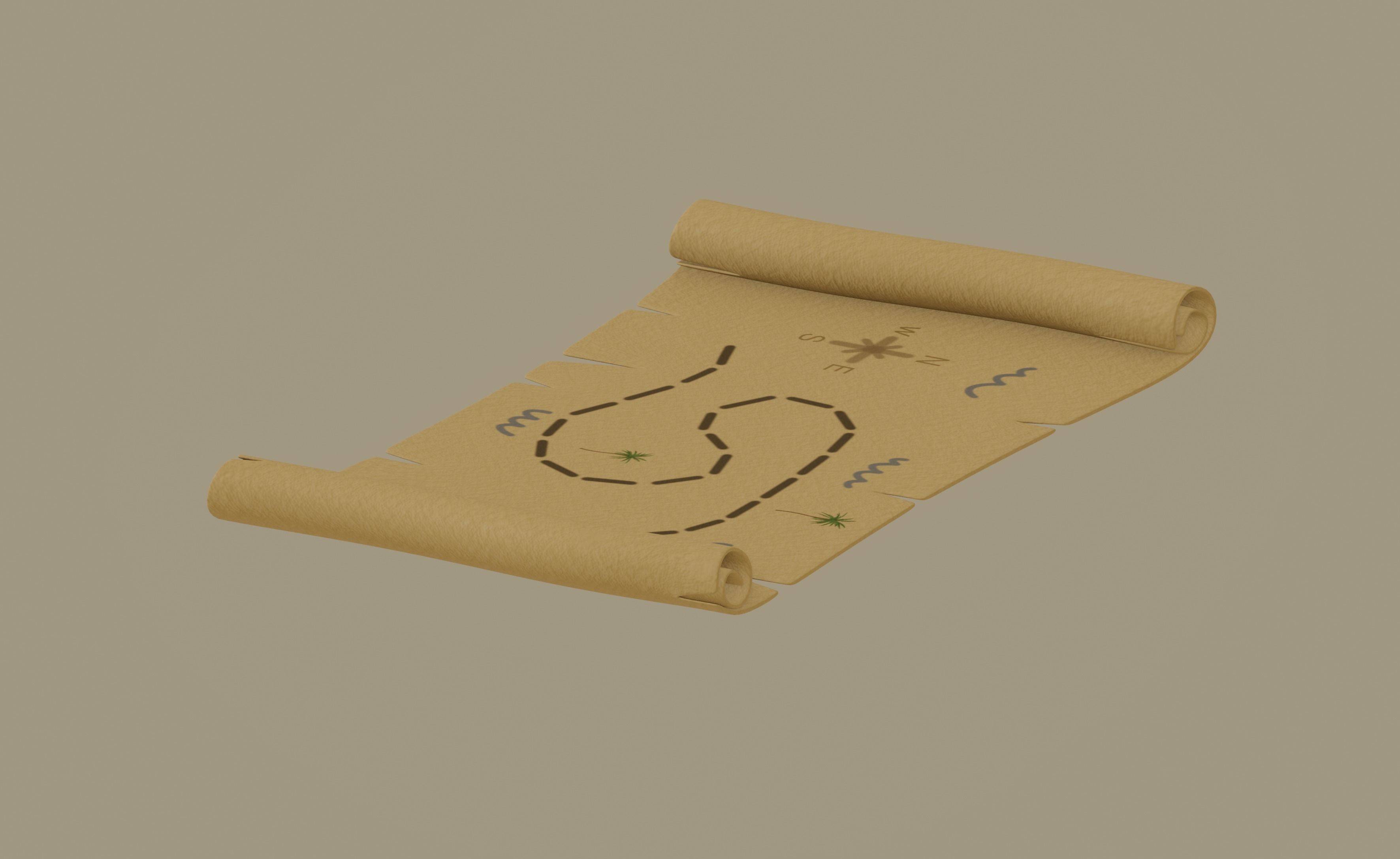 Pirate Map 3D model_7