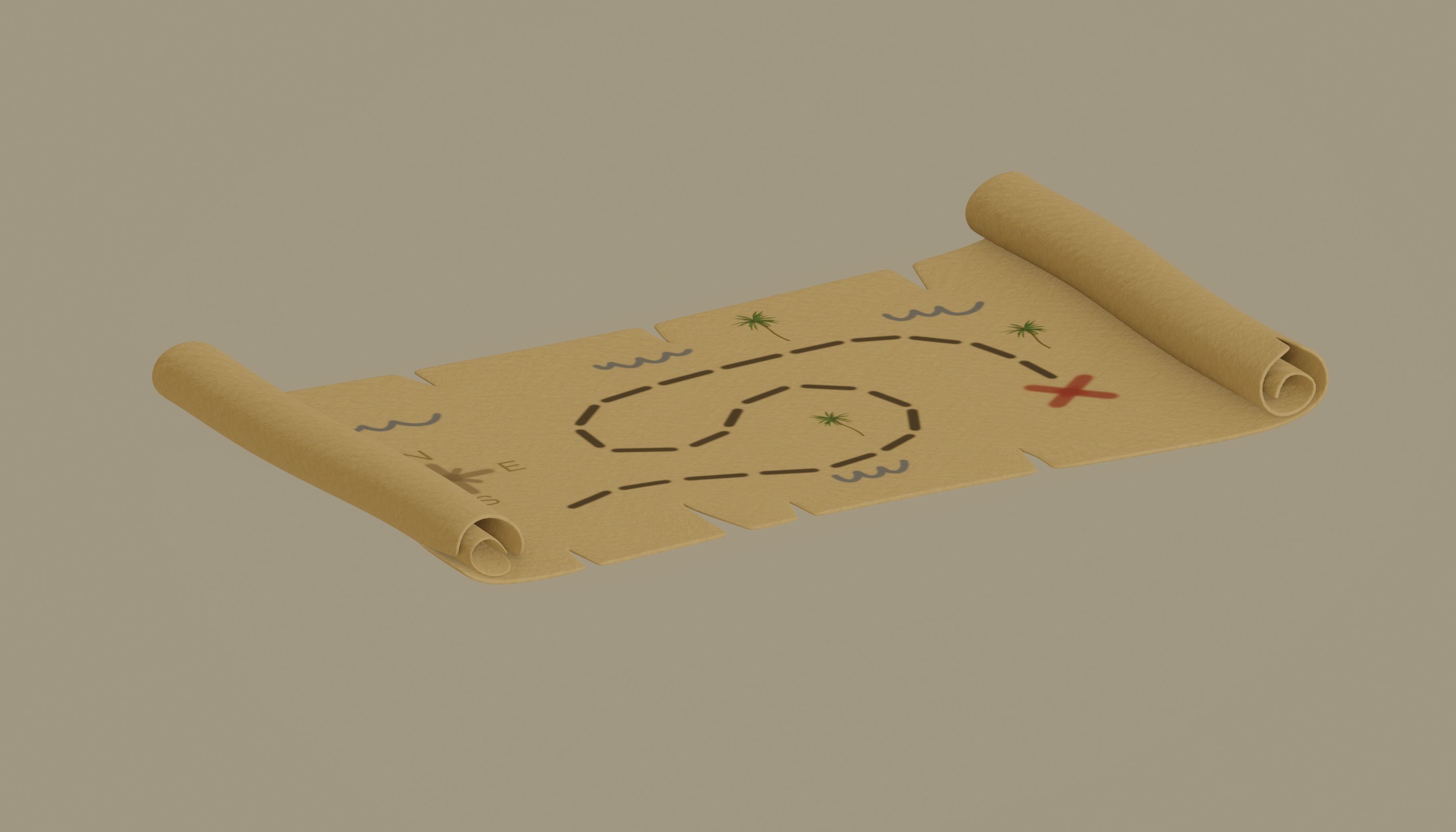 Pirate Map 3D model_3