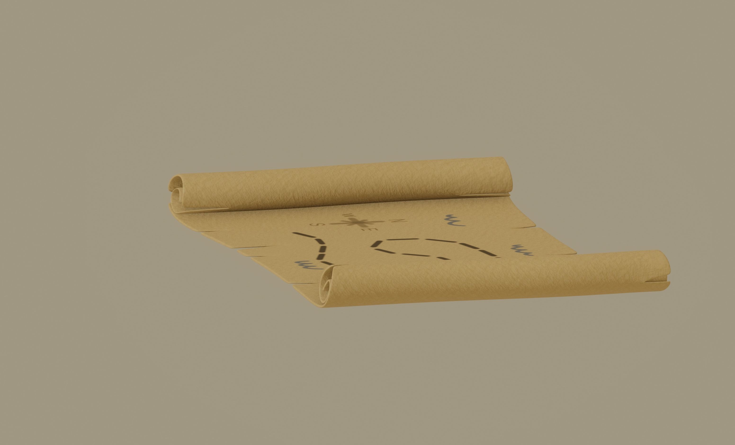 Pirate Map 3D model_4