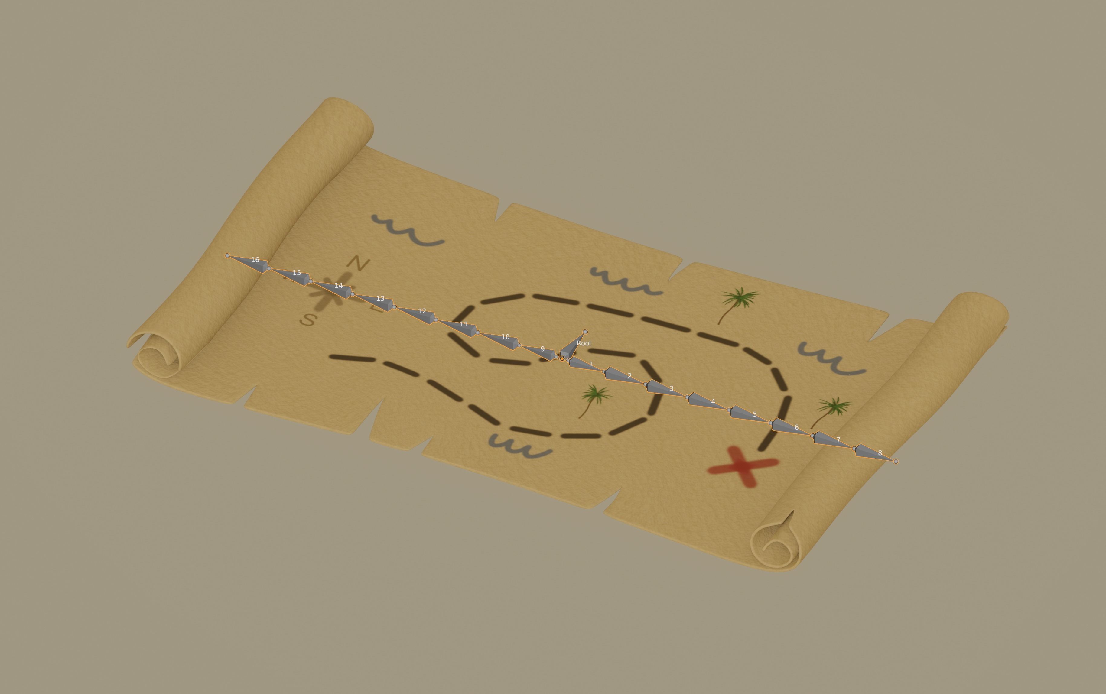 Pirate Map 3D model_12