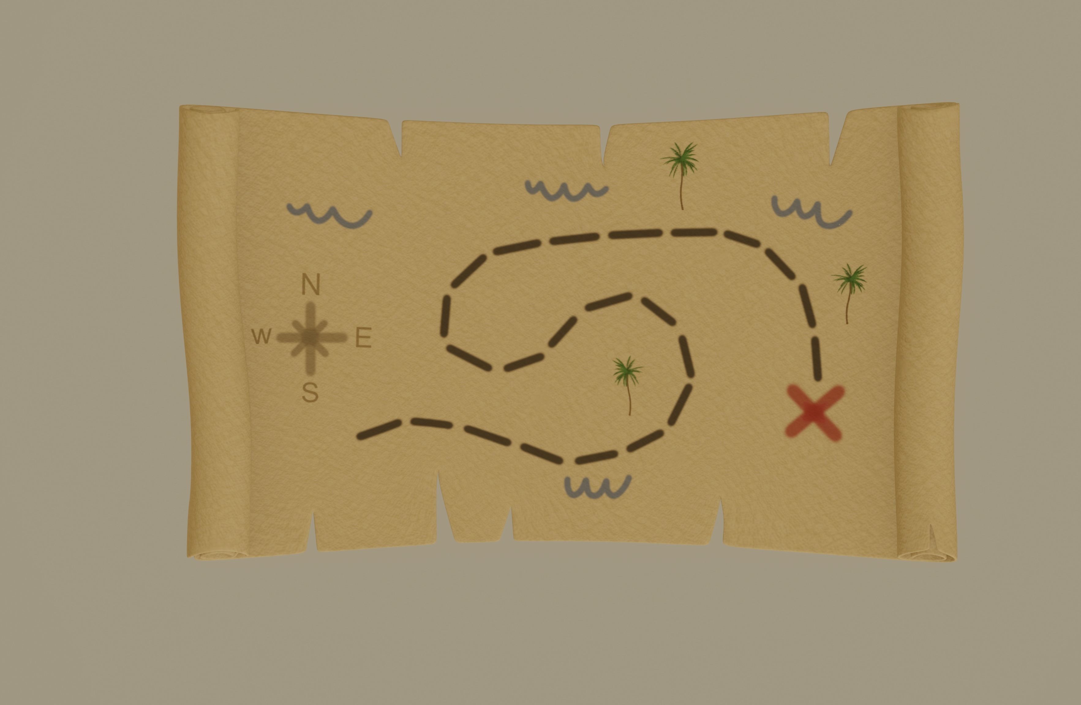 Pirate Map 3D model_5