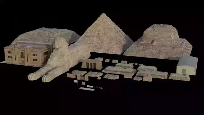 Egypt Giza assets Low-poly 3D model