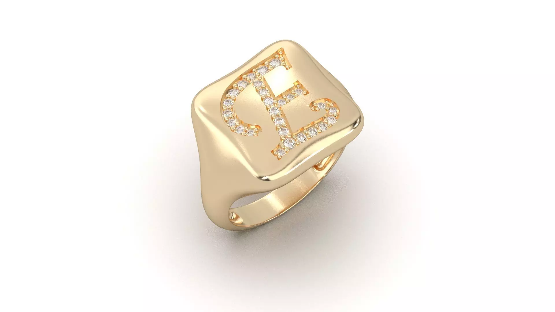 E monogram small finger ring chevalier 3D print model