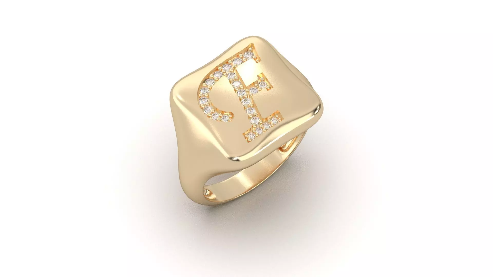 F monogram small finger ring chevalier 3D print model
