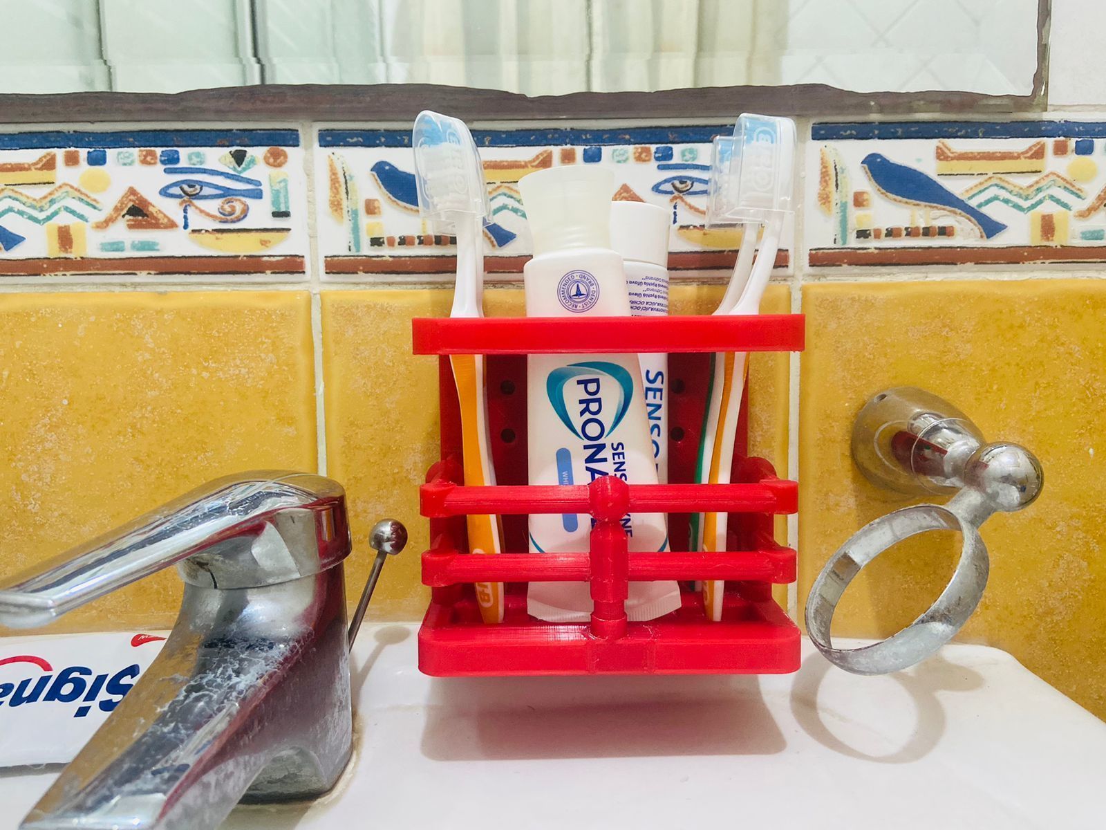 Toothbrush and Toothpaste Stand Holder 3D print model_3