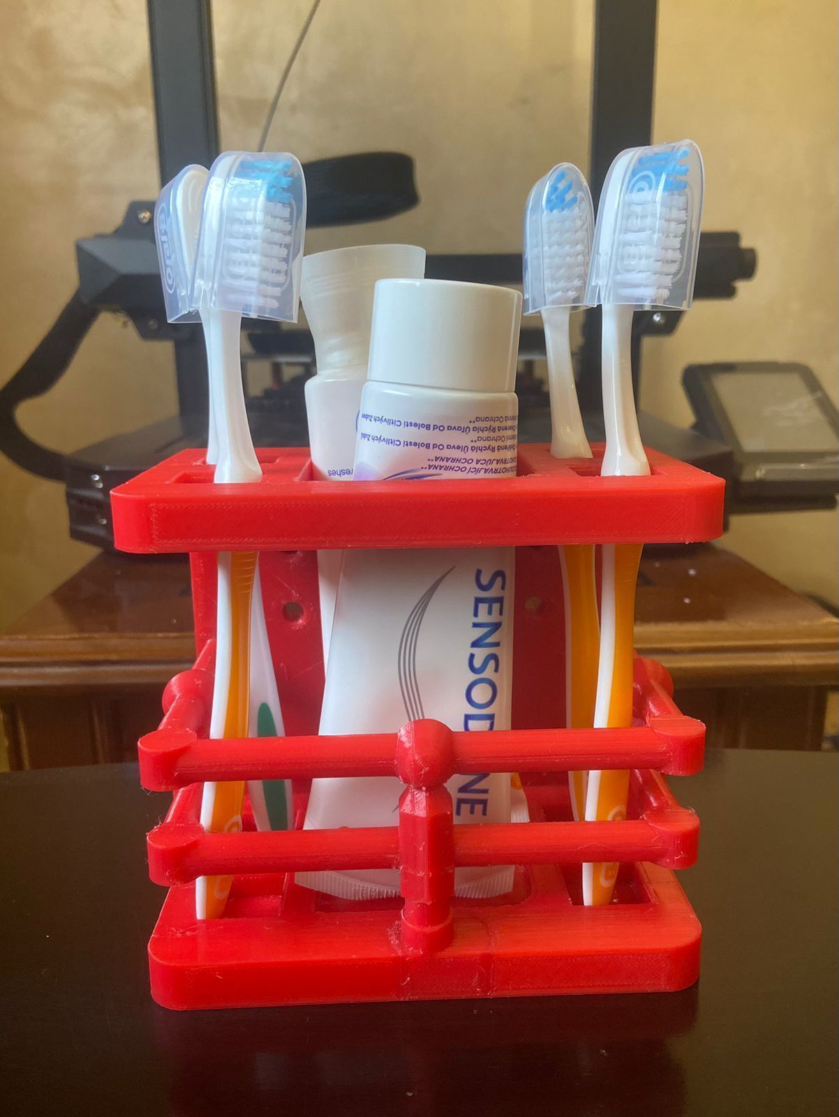 Toothbrush and Toothpaste Stand Holder 3D print model_1