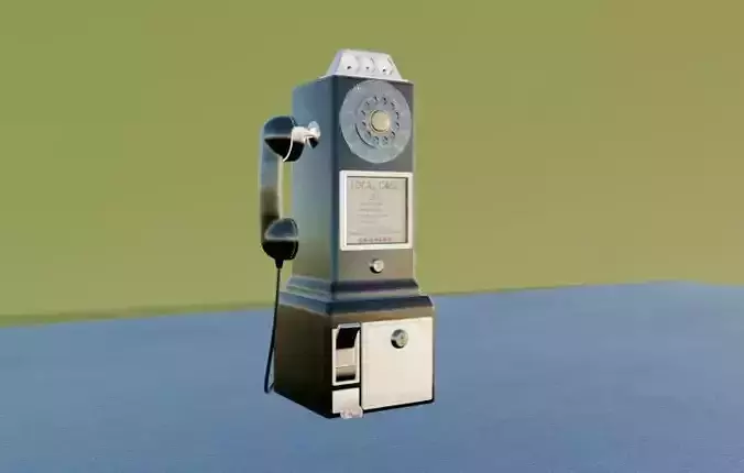 Pay Phone Old 1960s Model 3D