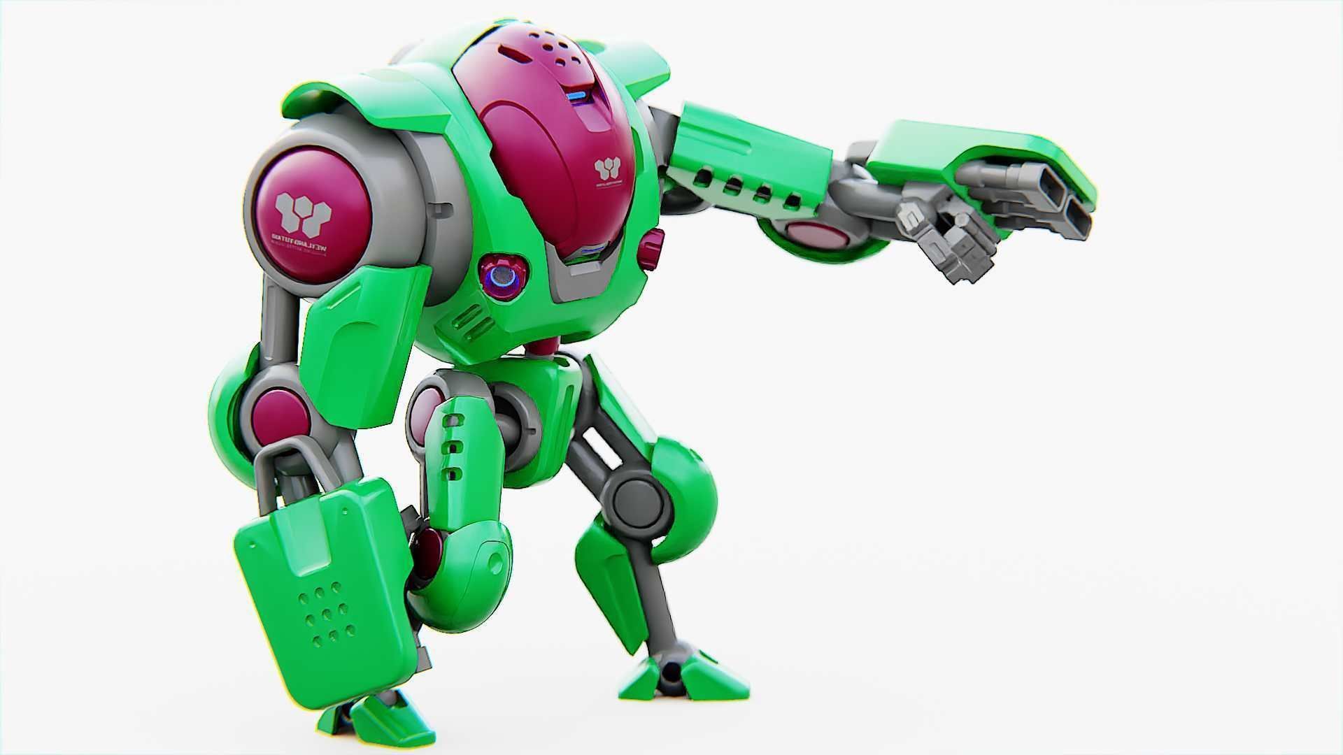 BATTLE DROID S-200   RIGGED 3D model_2