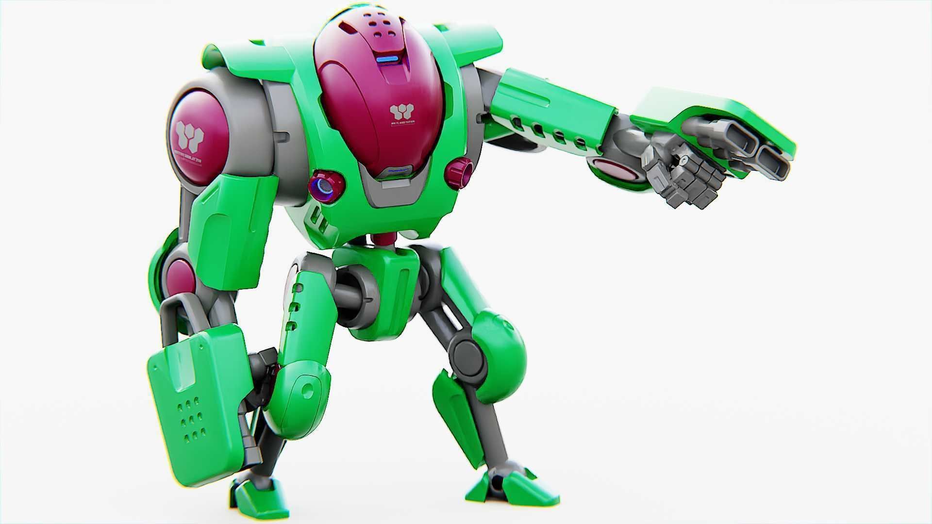 BATTLE DROID S-200   RIGGED 3D model_1