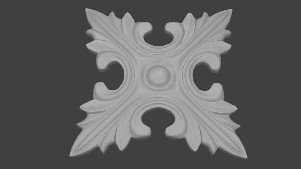 Rosasse or rosette ornement HD Model for CNC or Printer RefR105 3D print model_14